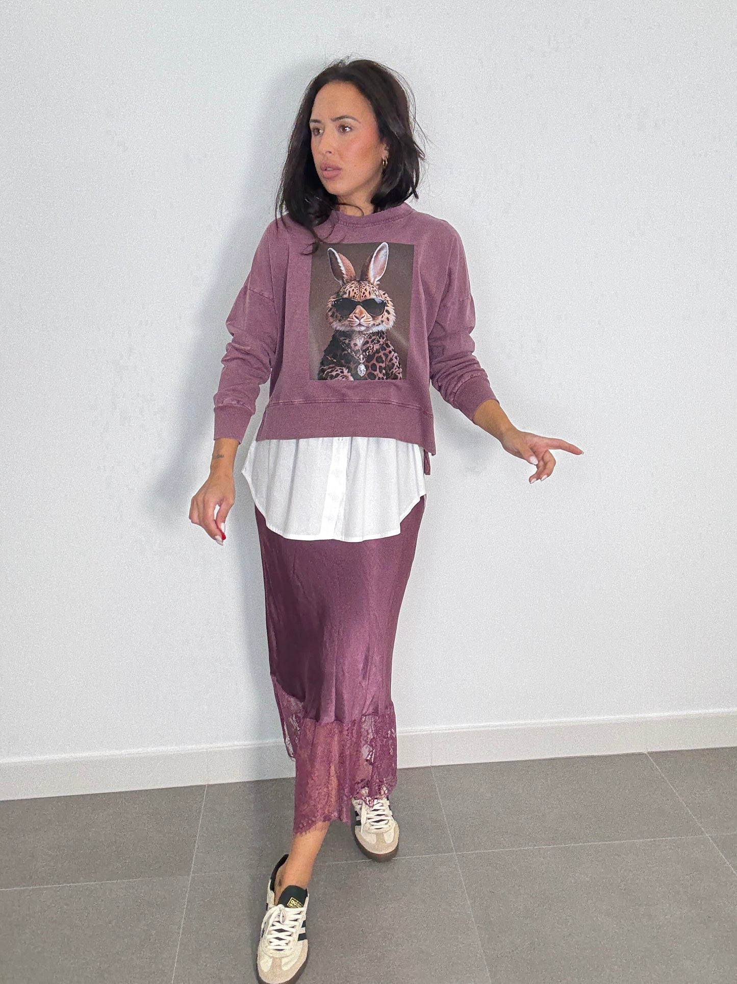Falda SATINADA ENCAJE
