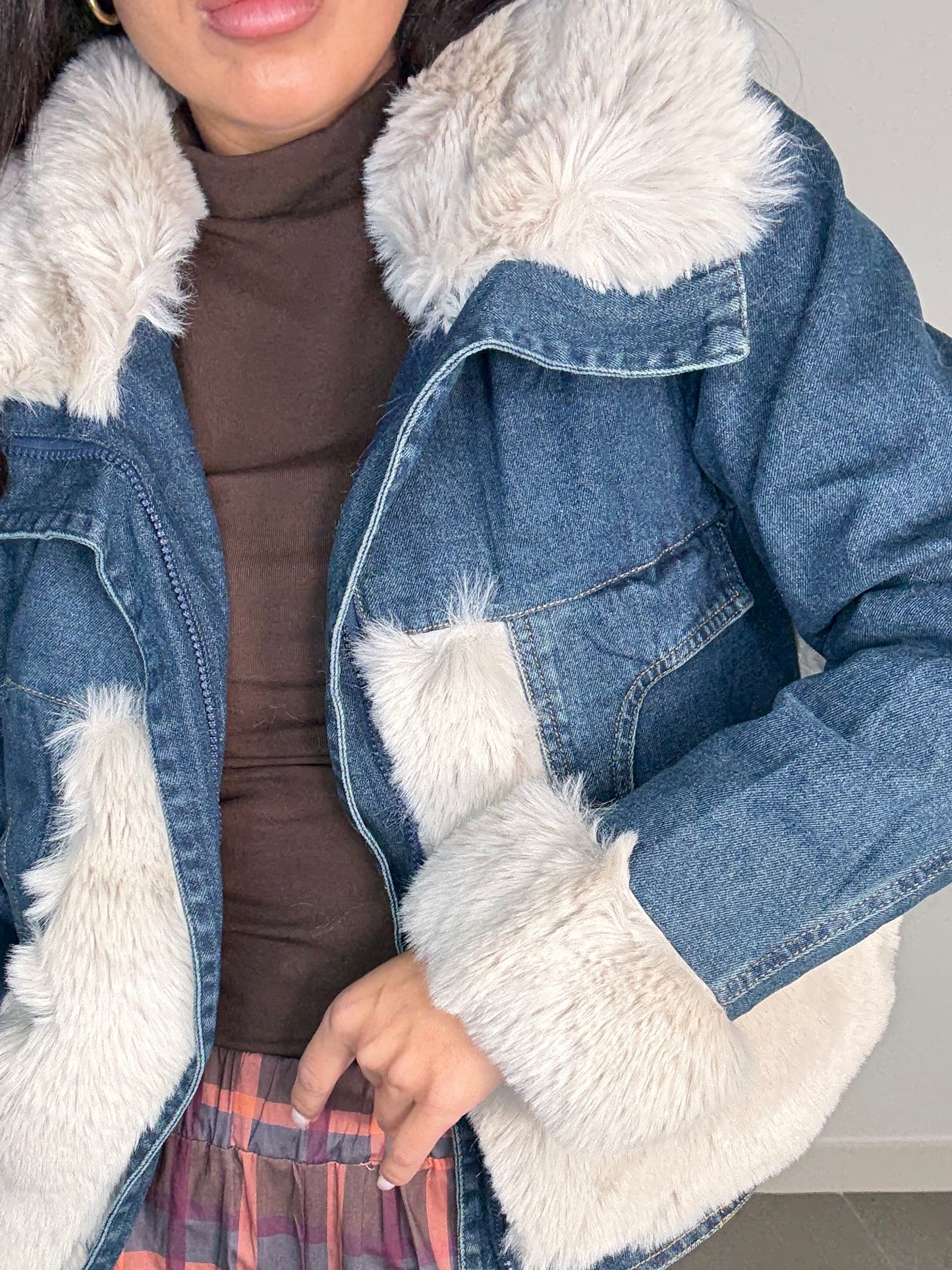 Chaqueta COMBI PELO Y DENIM