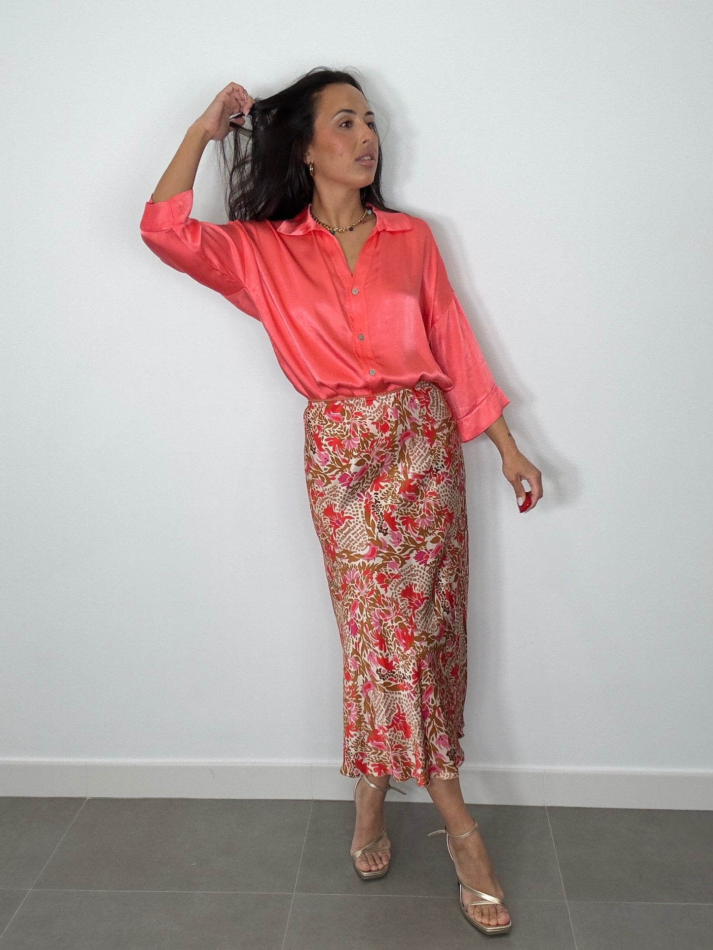 Falda SATINADA ESTAMPADA