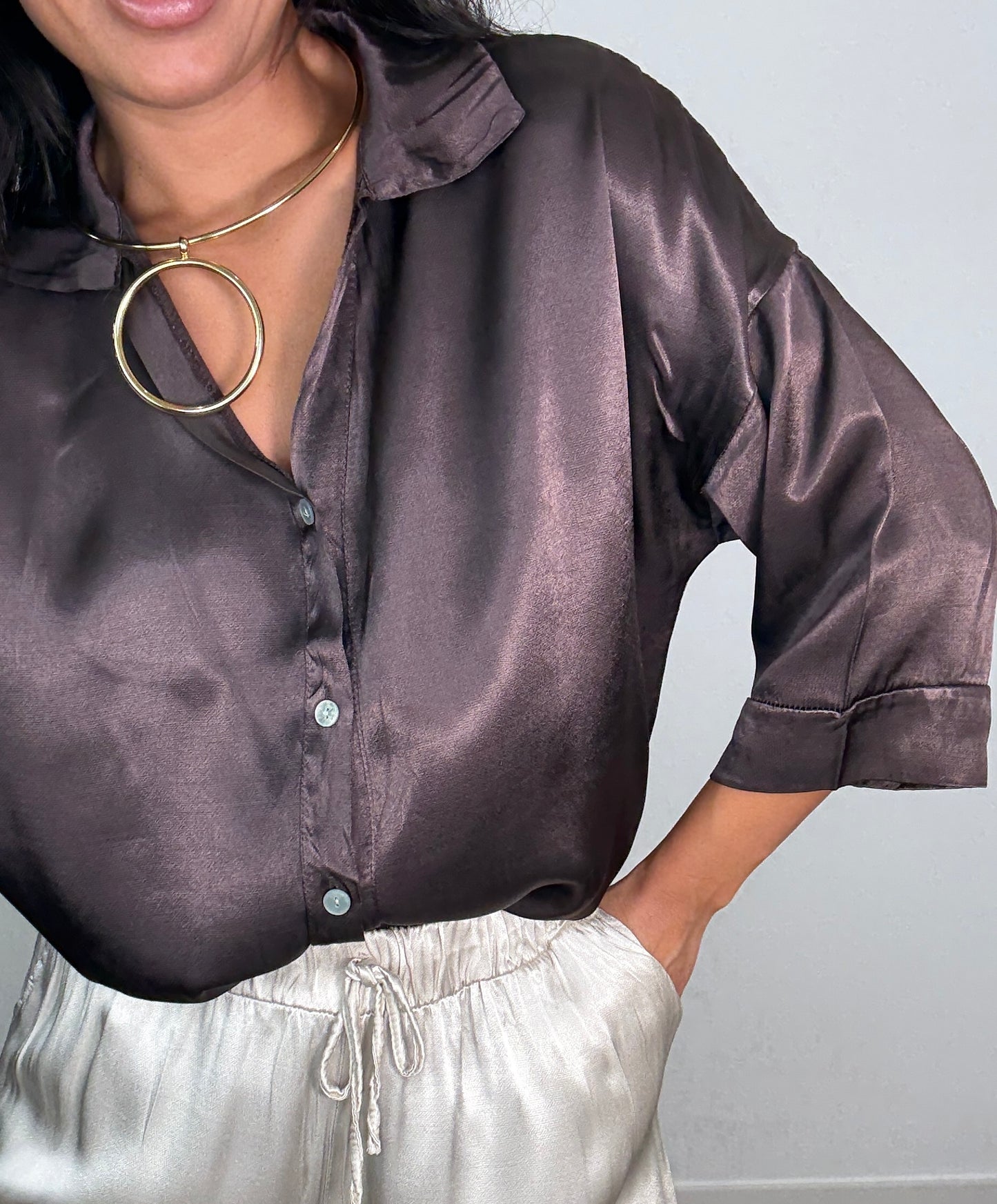 Camisa SATINADA OVERSIZE