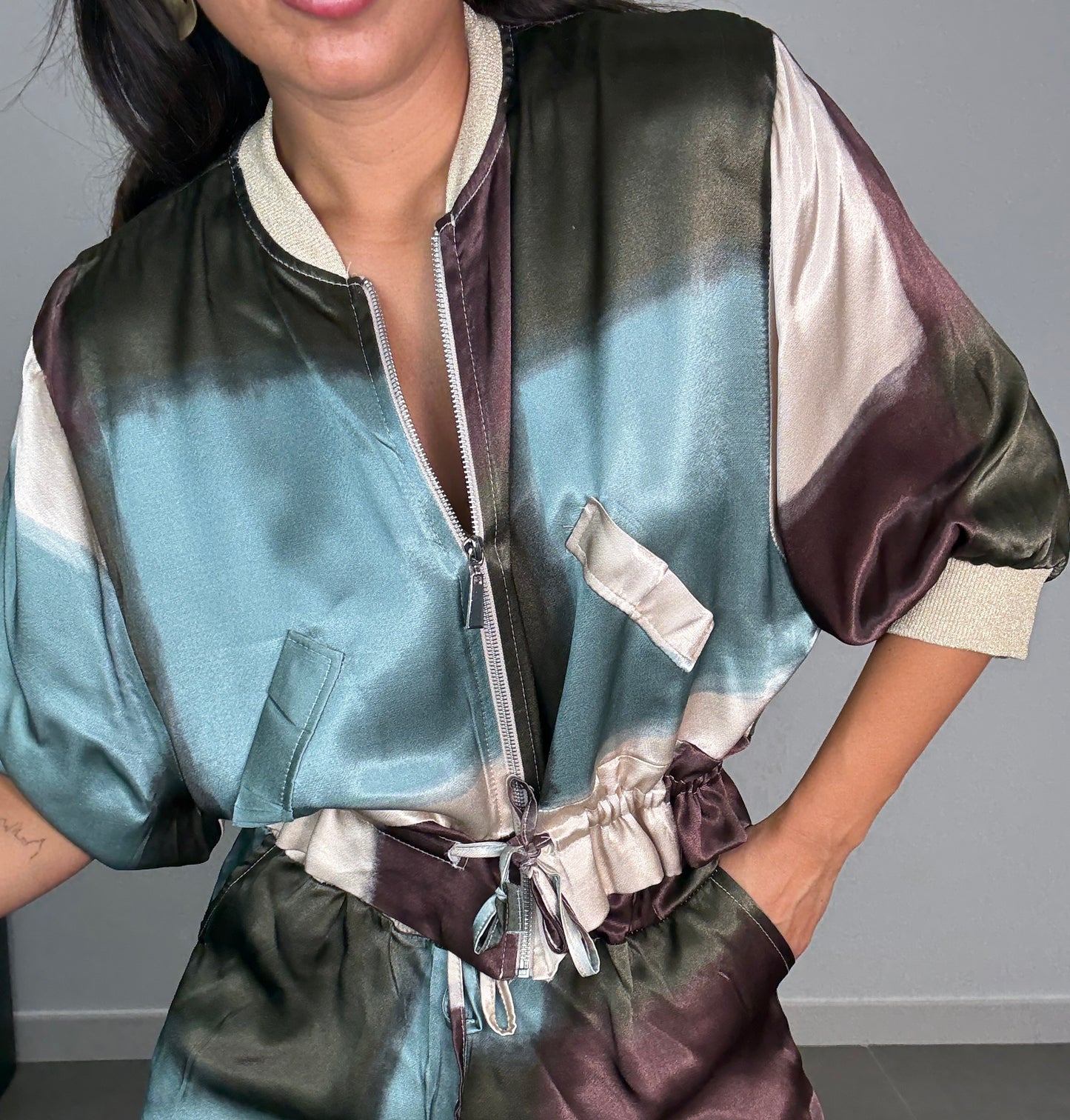 Bomber SATINADA CREMALLERA