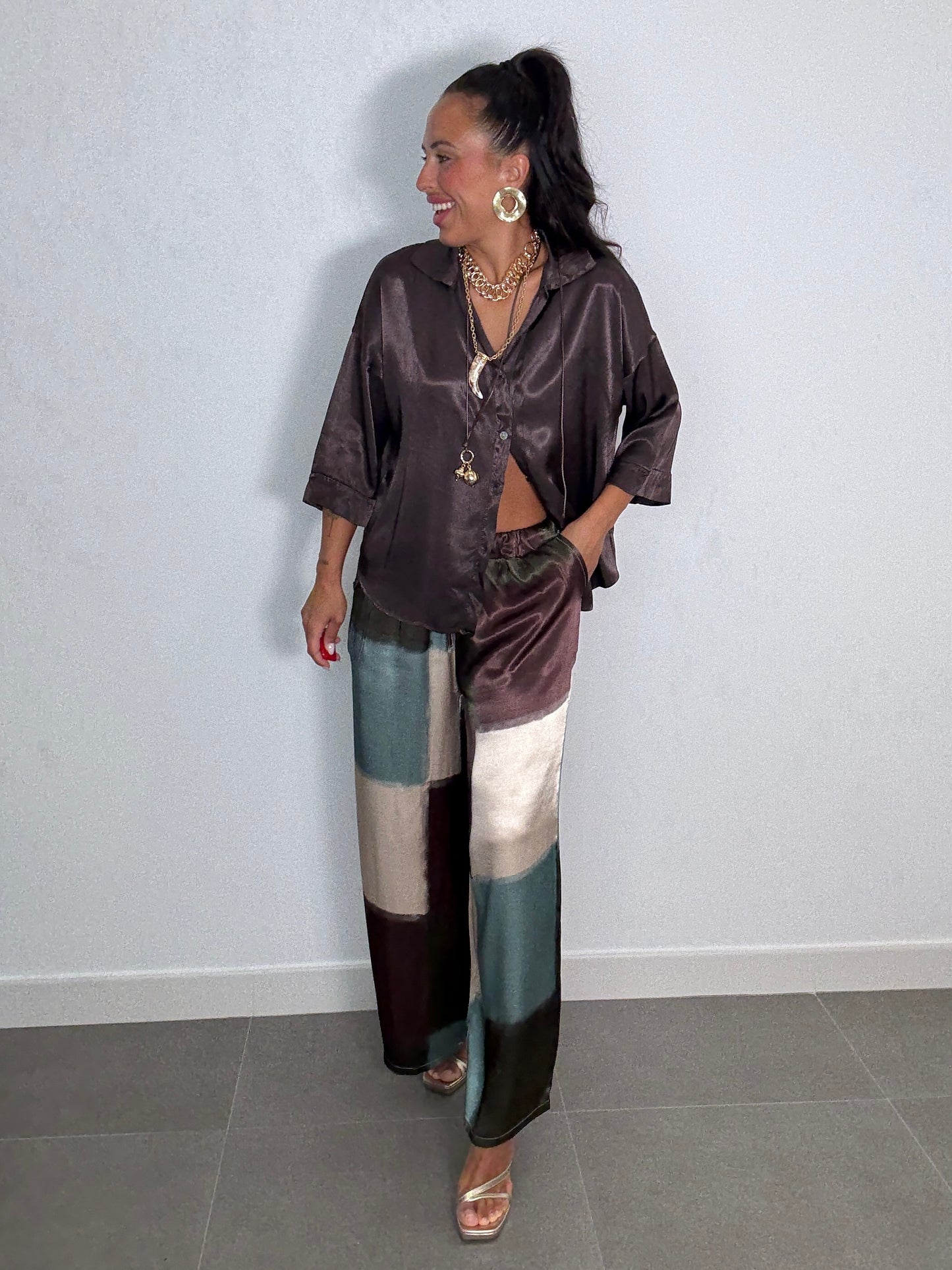 Pantalón SATINADO ESTAMPADO