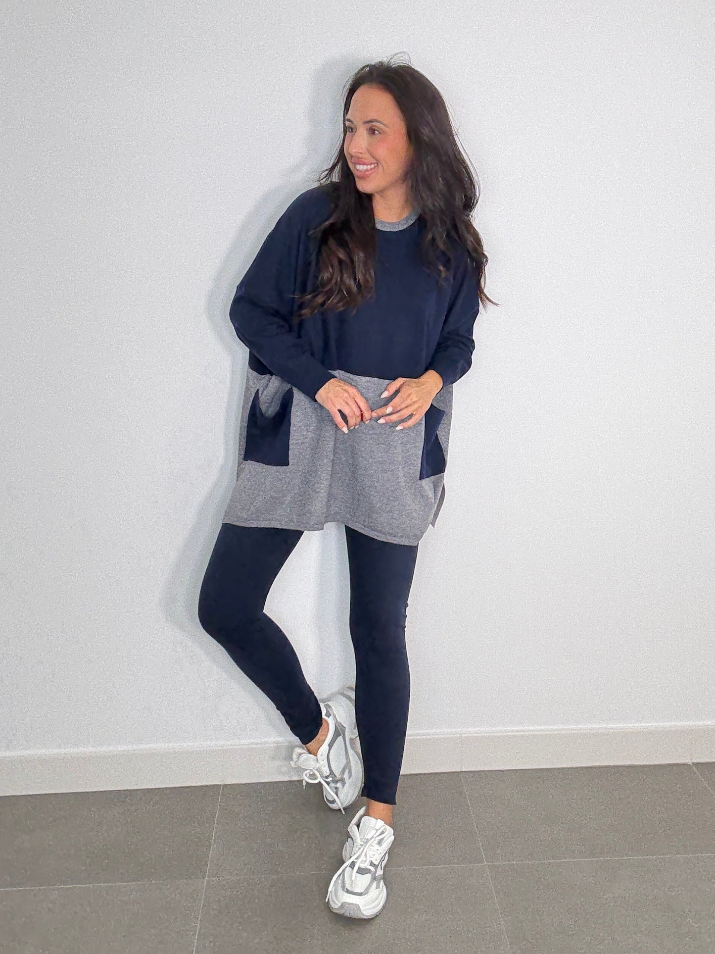 Maxi JERSEY BOLSILLOS BICOLOR