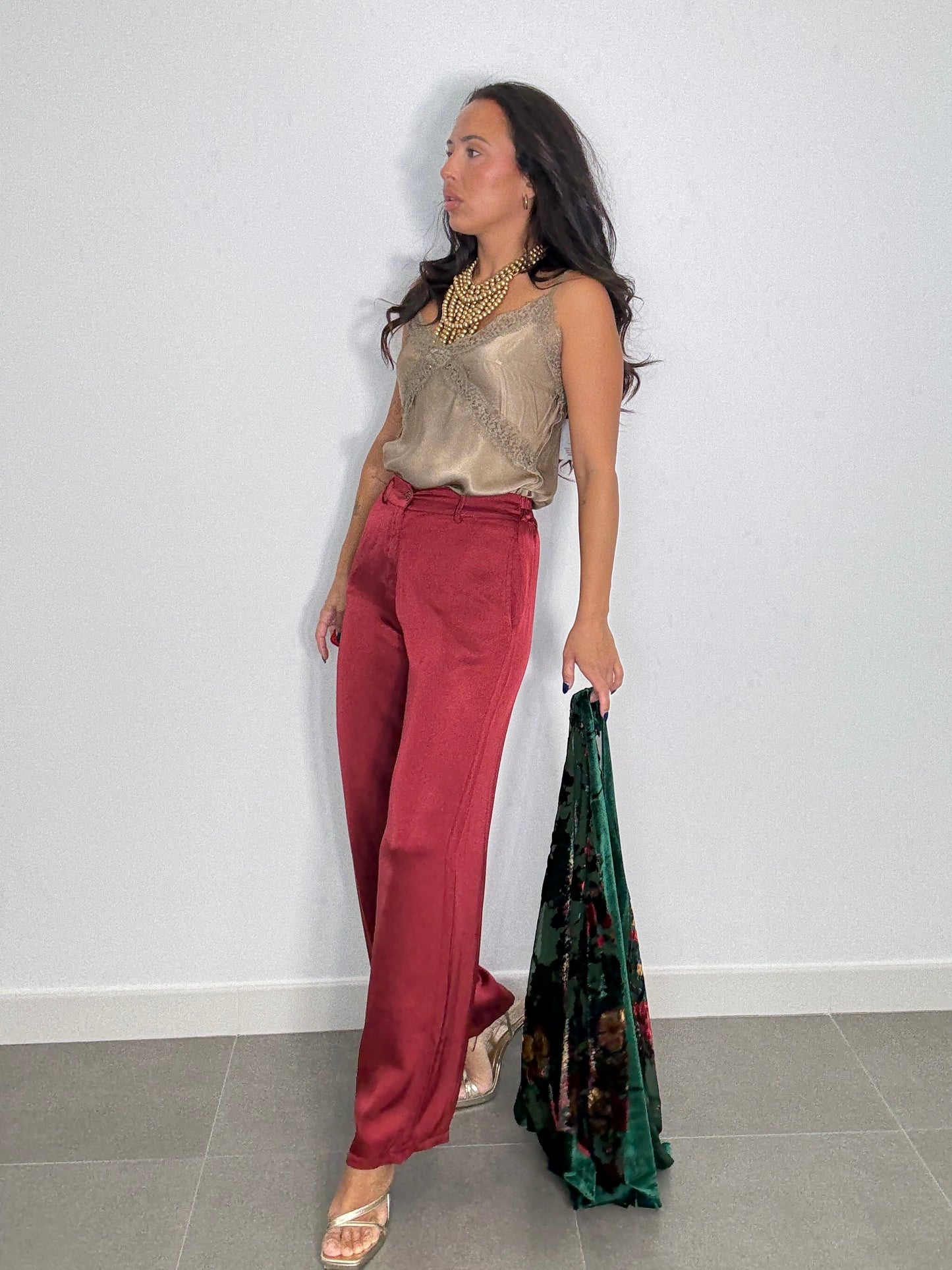 Pantalón SATINADO BOTÓN