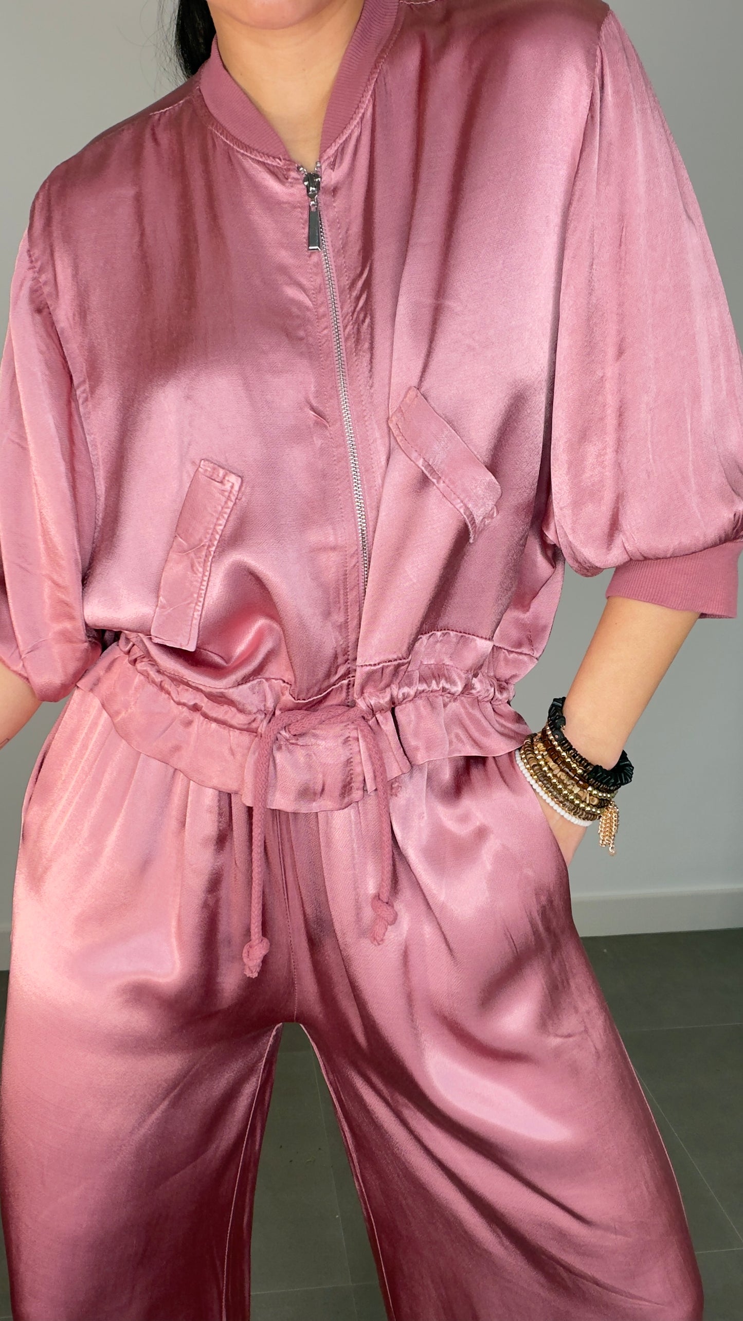 Bomber CREMALLERA SATINADA