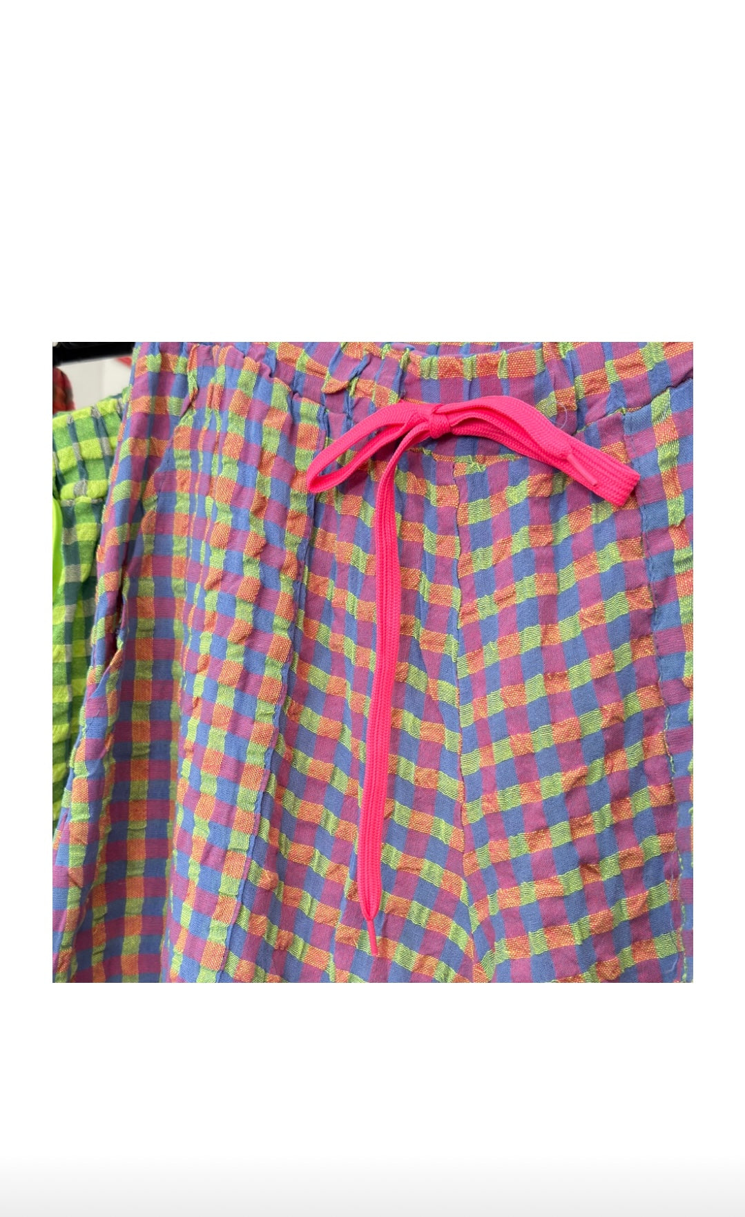 Pantalón VICHY CORDÓN FLÚOR