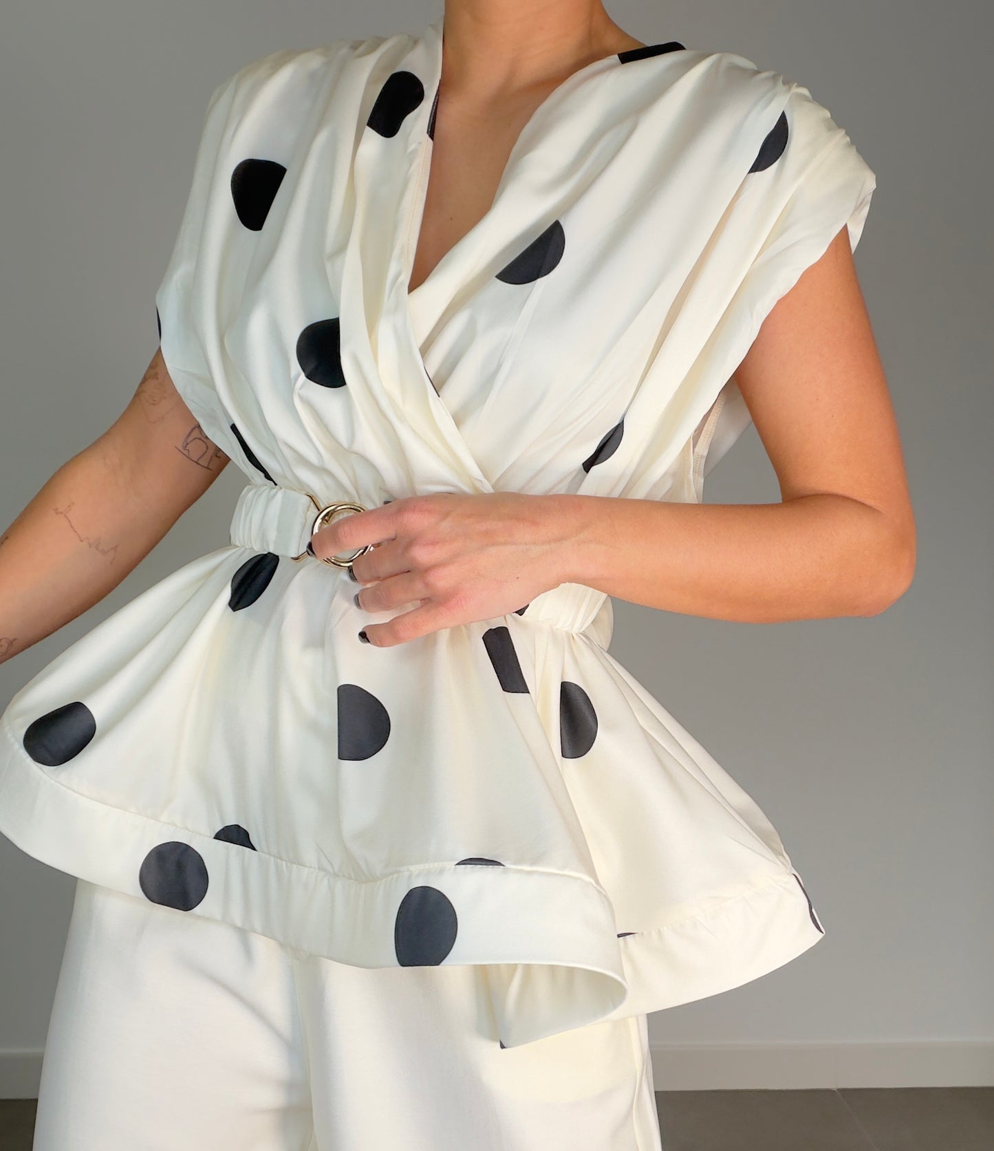 Camisa LUNARES CINTURÓN ELÁSTICO