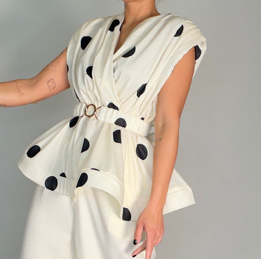 Camisa LUNARES CINTURÓN ELÁSTICO