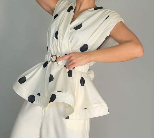 Camisa LUNARES CINTURÓN ELÁSTICO