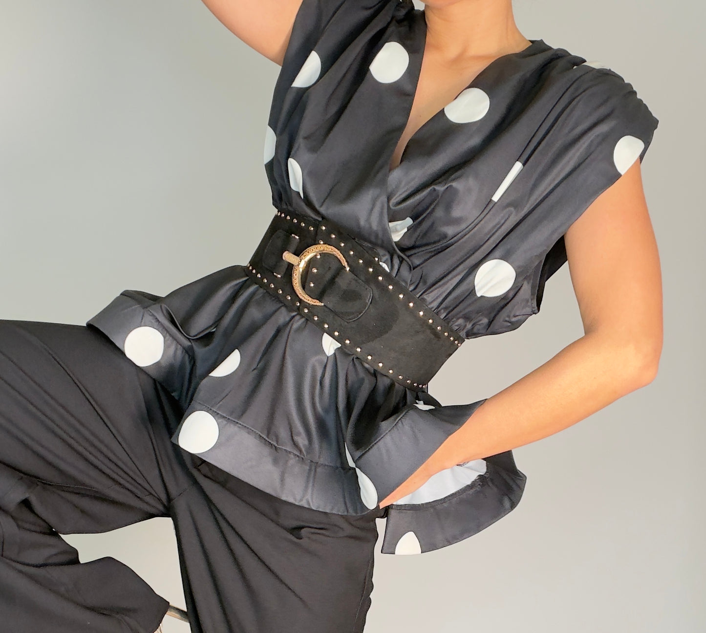 Camisa LUNARES CINTURÓN ELÁSTICO