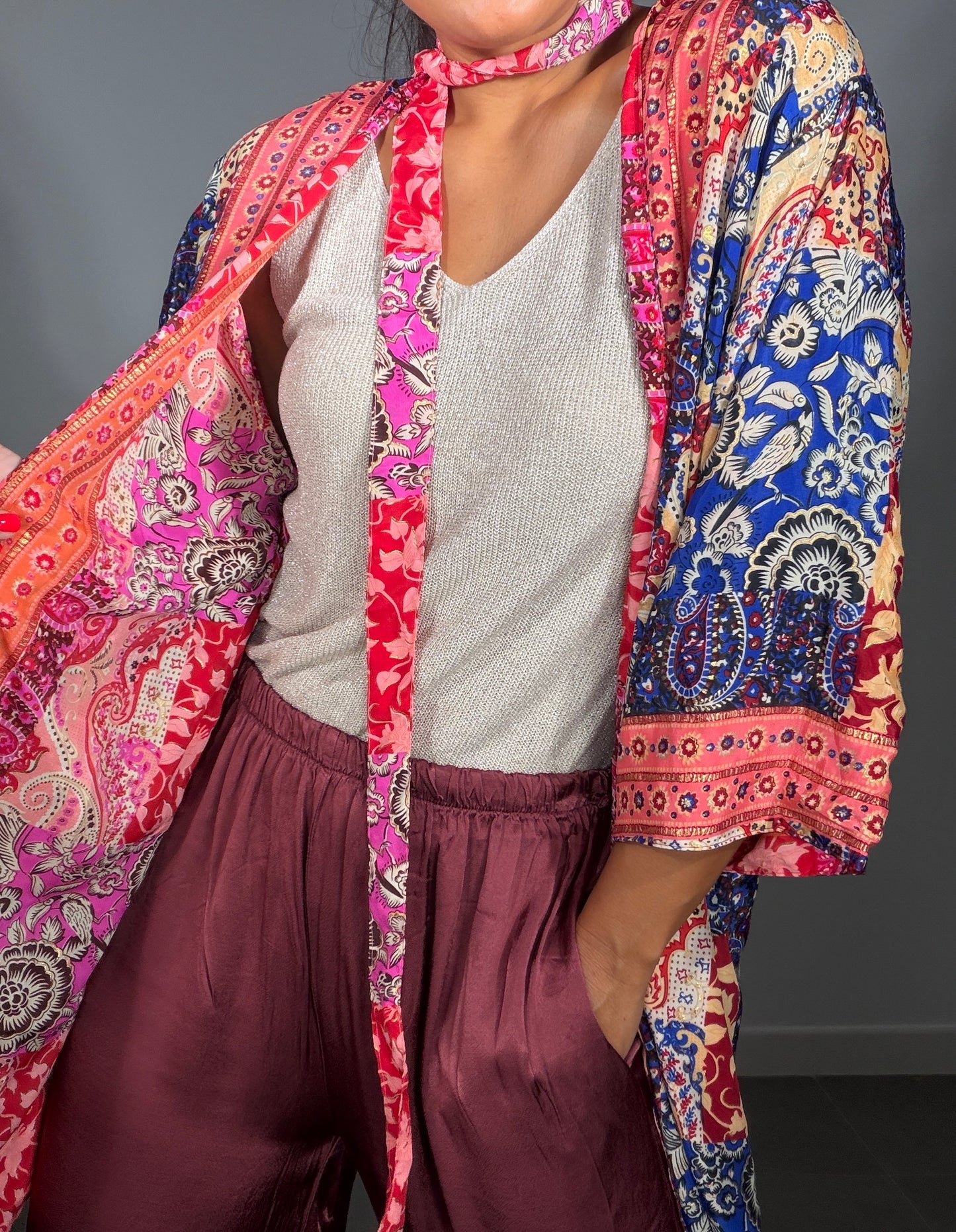 Kimono REVERSIBLE CORTO FLORES