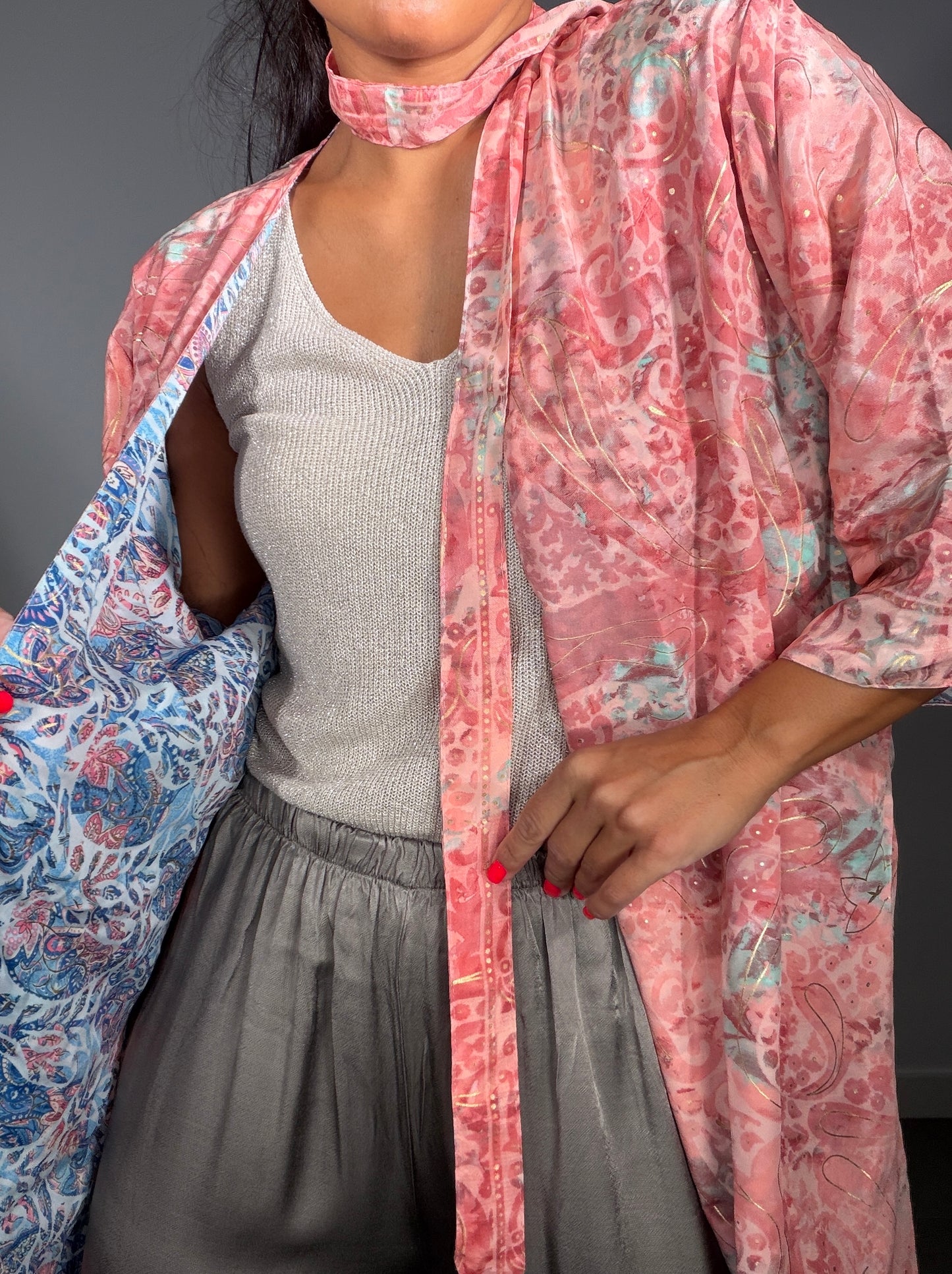 Kimono REVERSIBLE CORTO FLORES