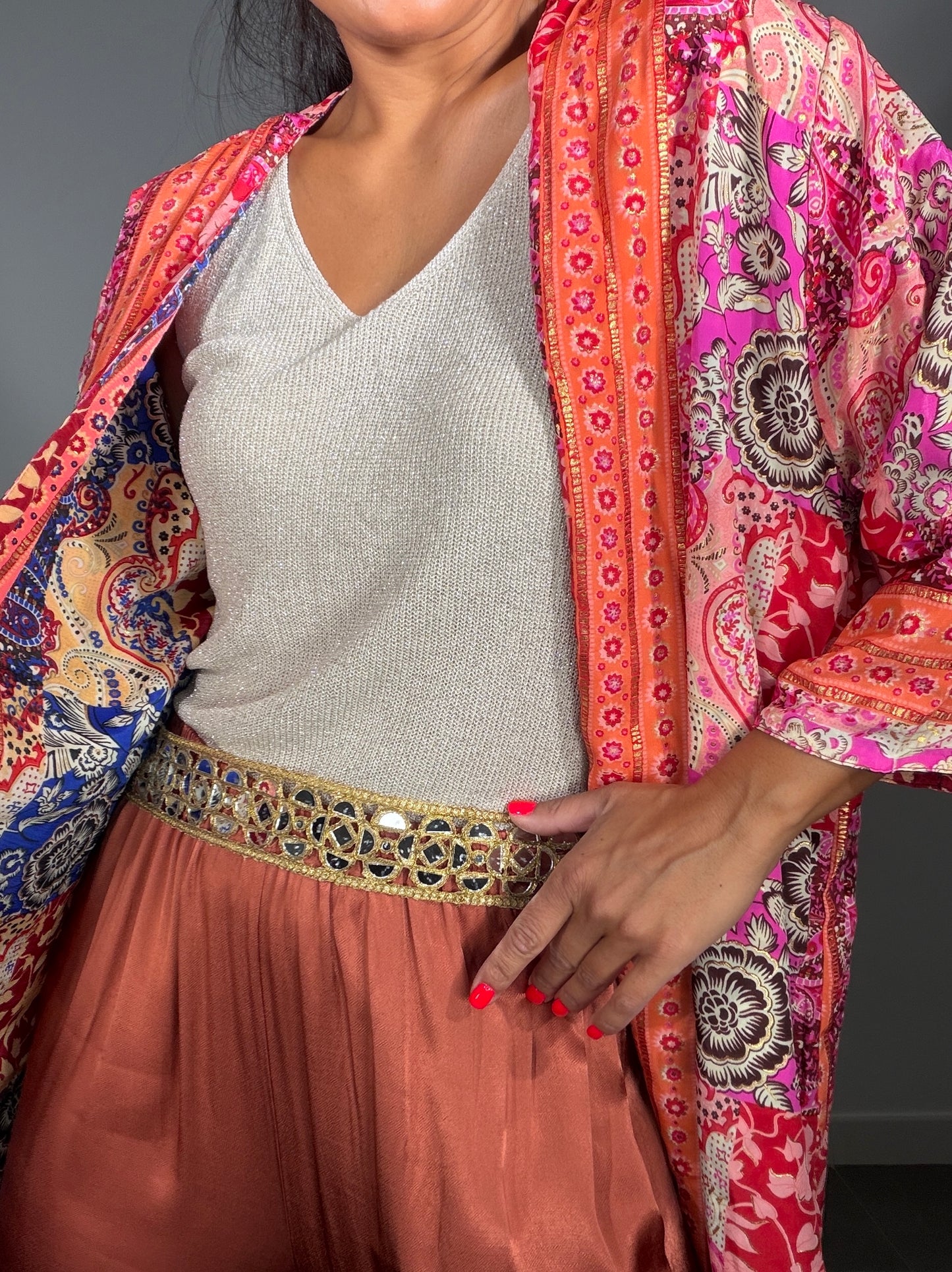 Kimono REVERSIBLE CORTO FLORES