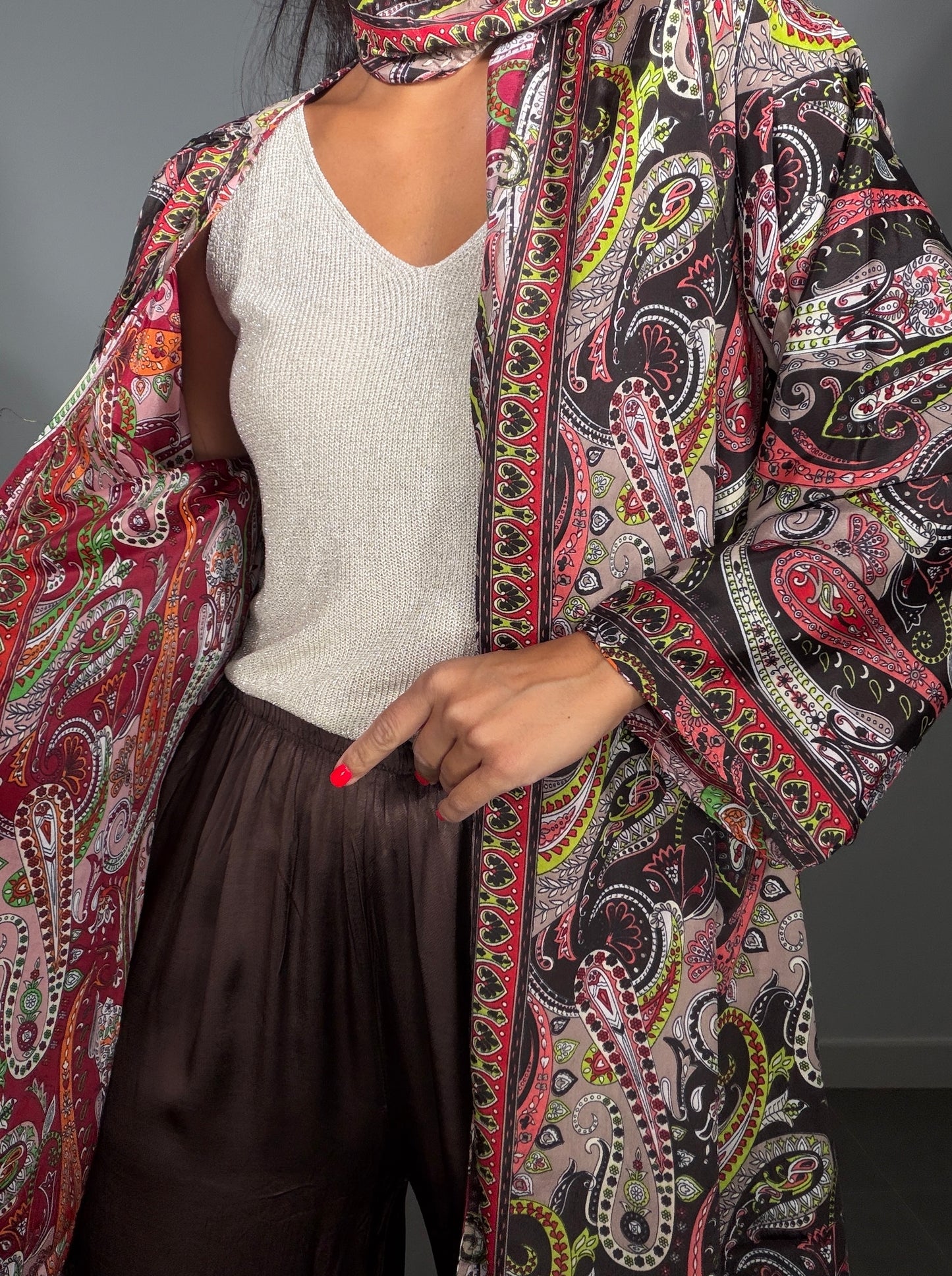 Kimono REVERSIBLE CORTO CACHEMIR