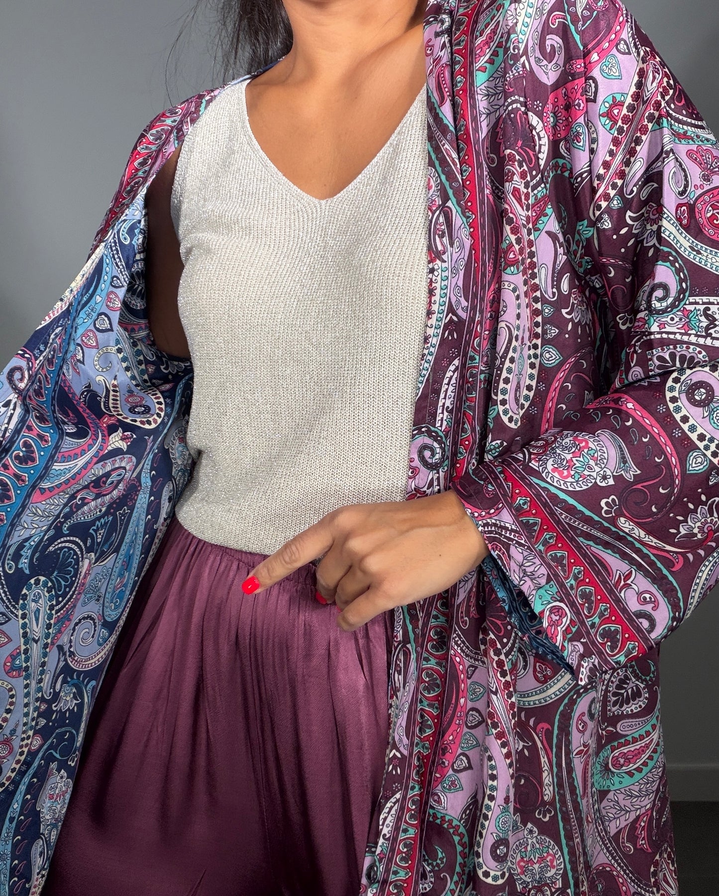 Kimono REVERSIBLE CORTO CACHEMIR