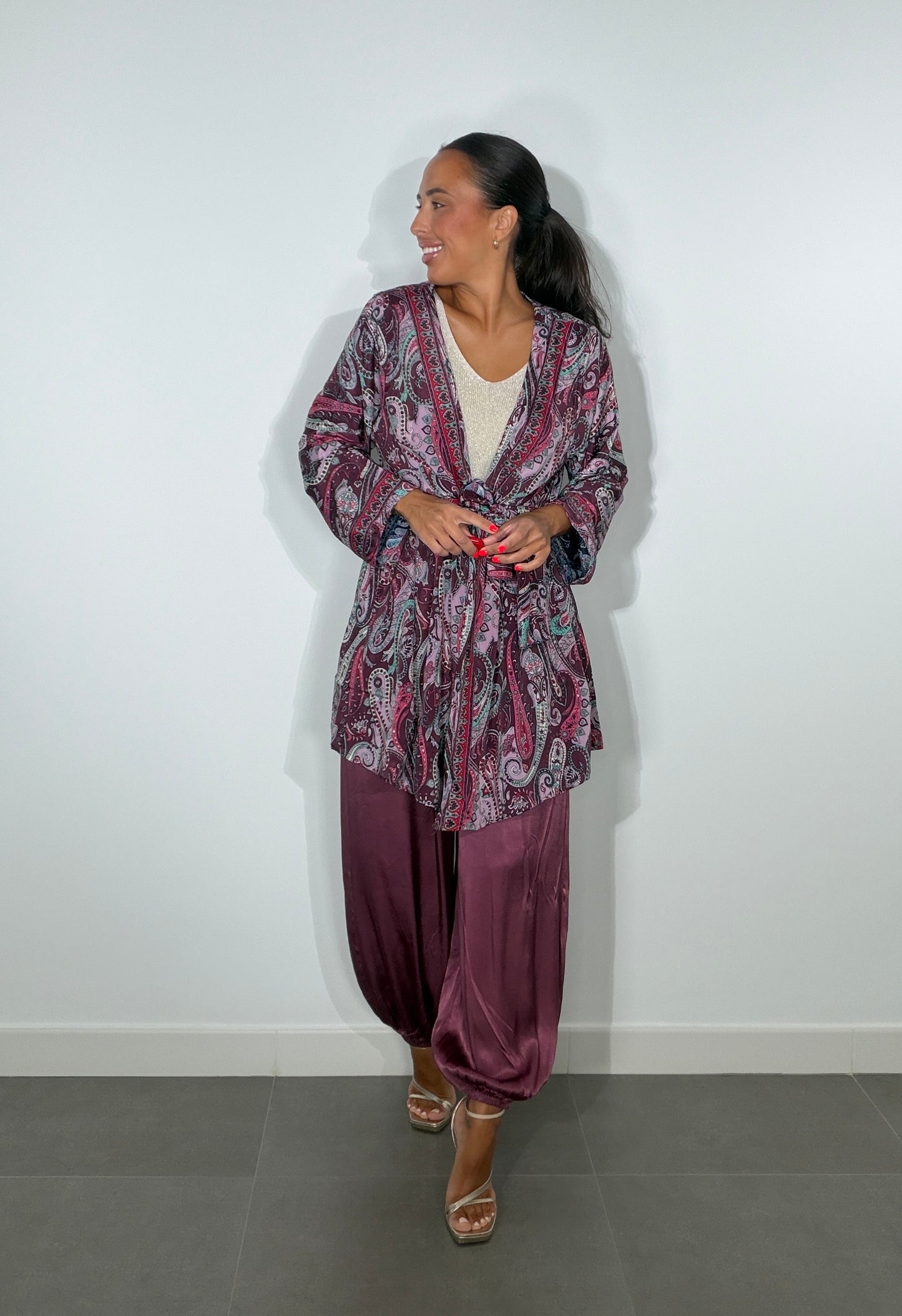 Kimono REVERSIBLE CORTO CACHEMIR