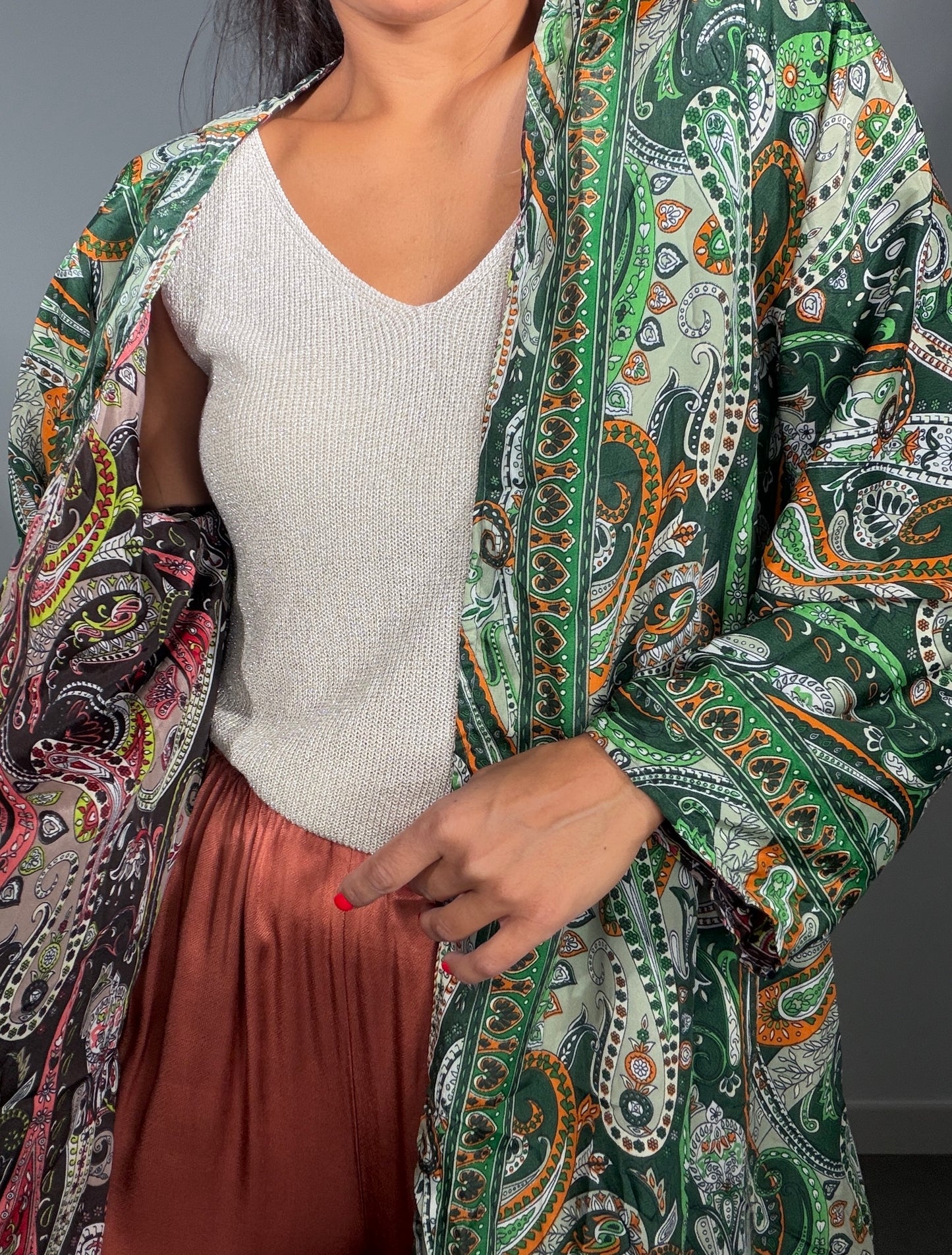 Kimono REVERSIBLE CORTO CACHEMIR