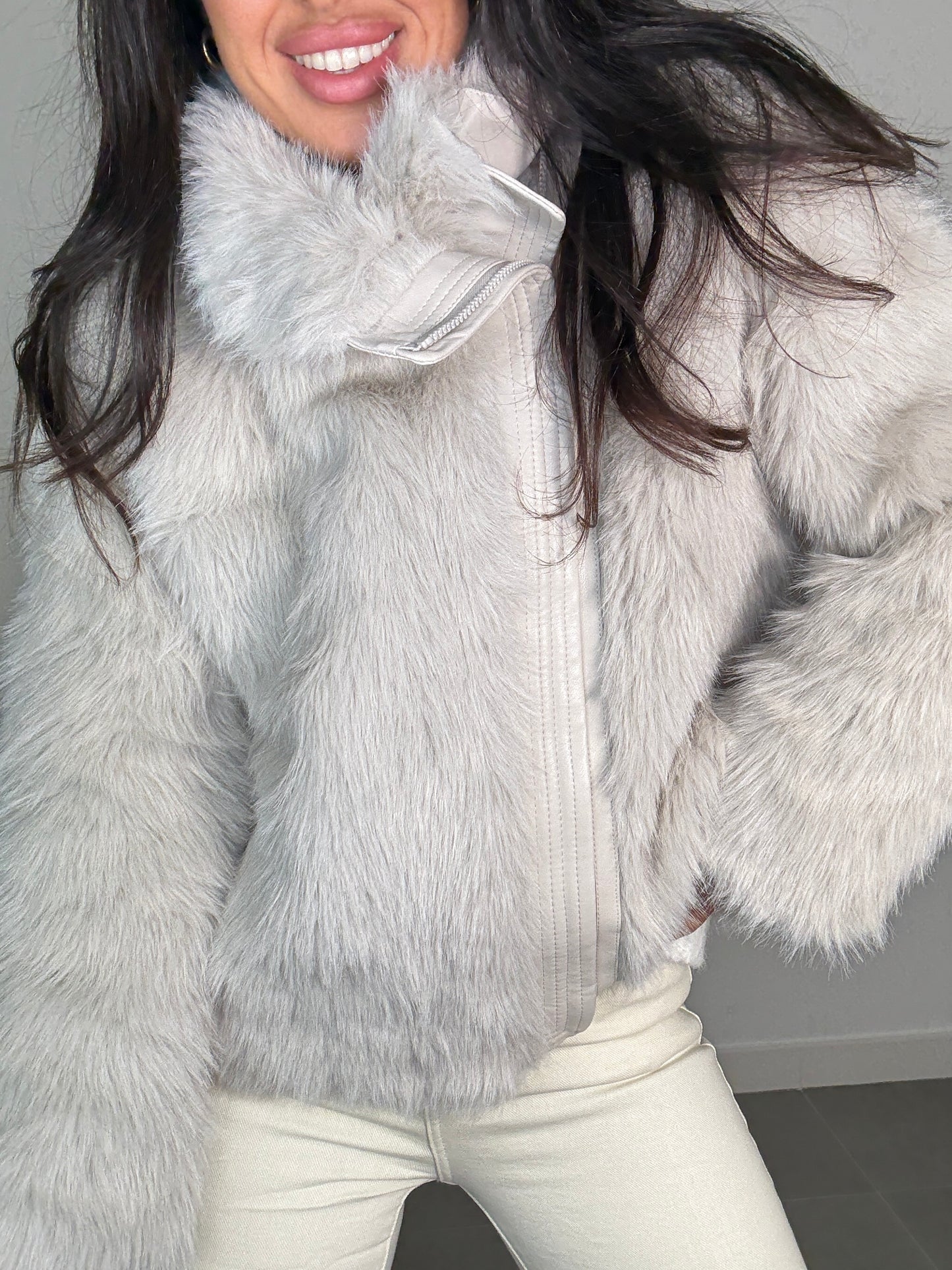 Chaqueta ANYA CONTRASTE CREMALLERA POLIPIEL