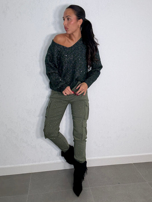 Pantalón ELÁSTICO BRILLO CARGO