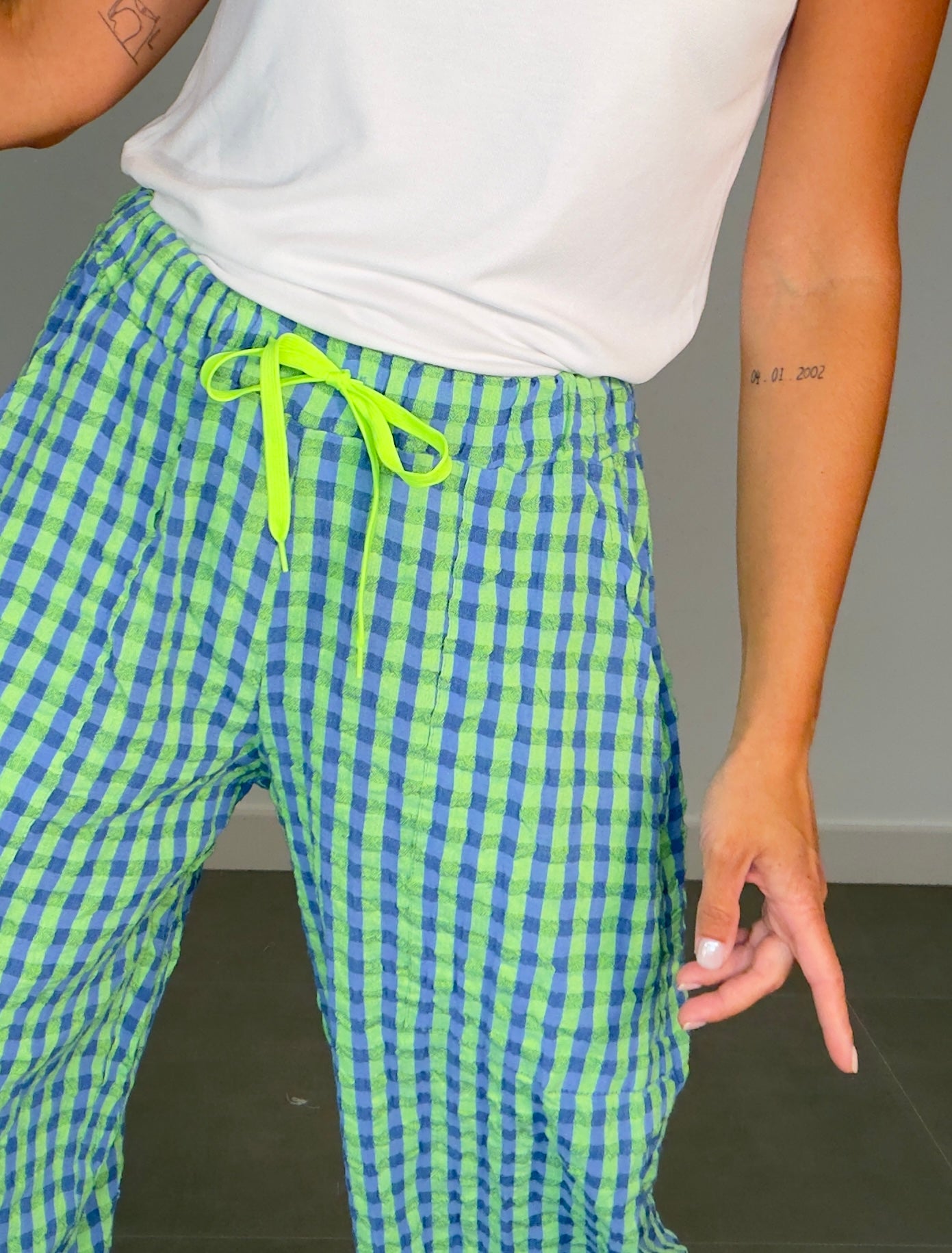 Pantalón VICHY FLÚOR CORDÓN