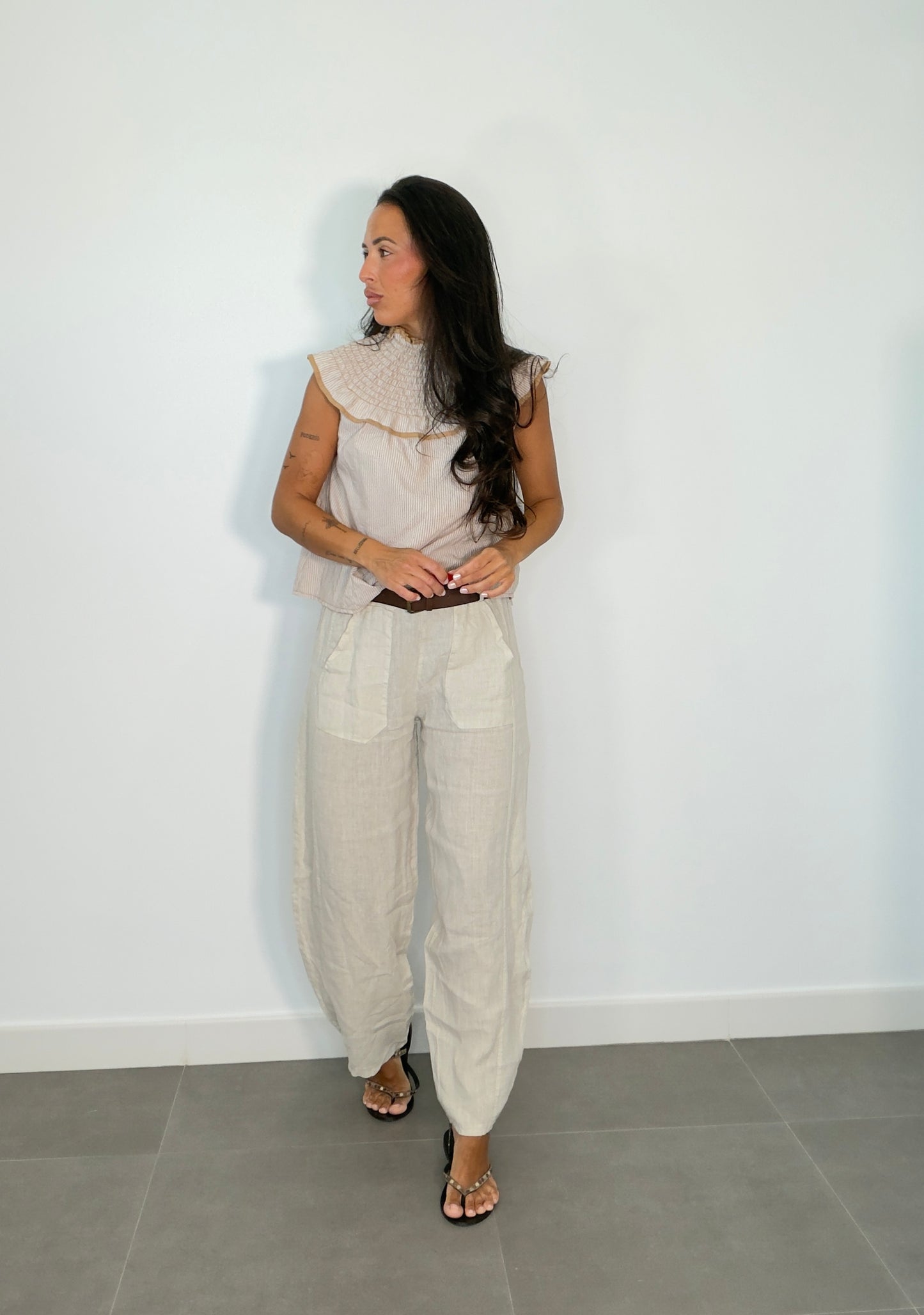 Pantalón LINO LISO CINTURÓN