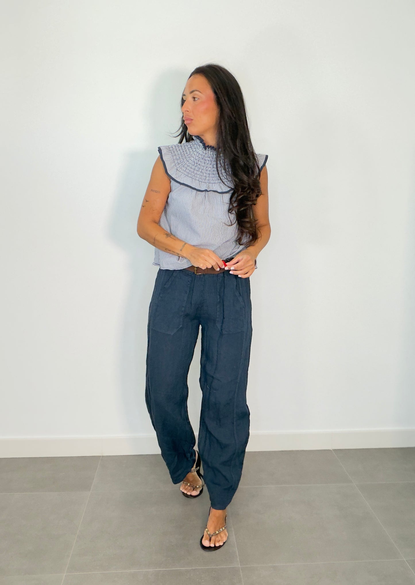 Pantalón LINO LISO CINTURÓN