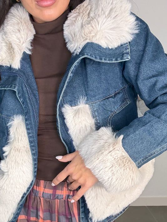 Chaqueta COMBI PELO Y DENIM