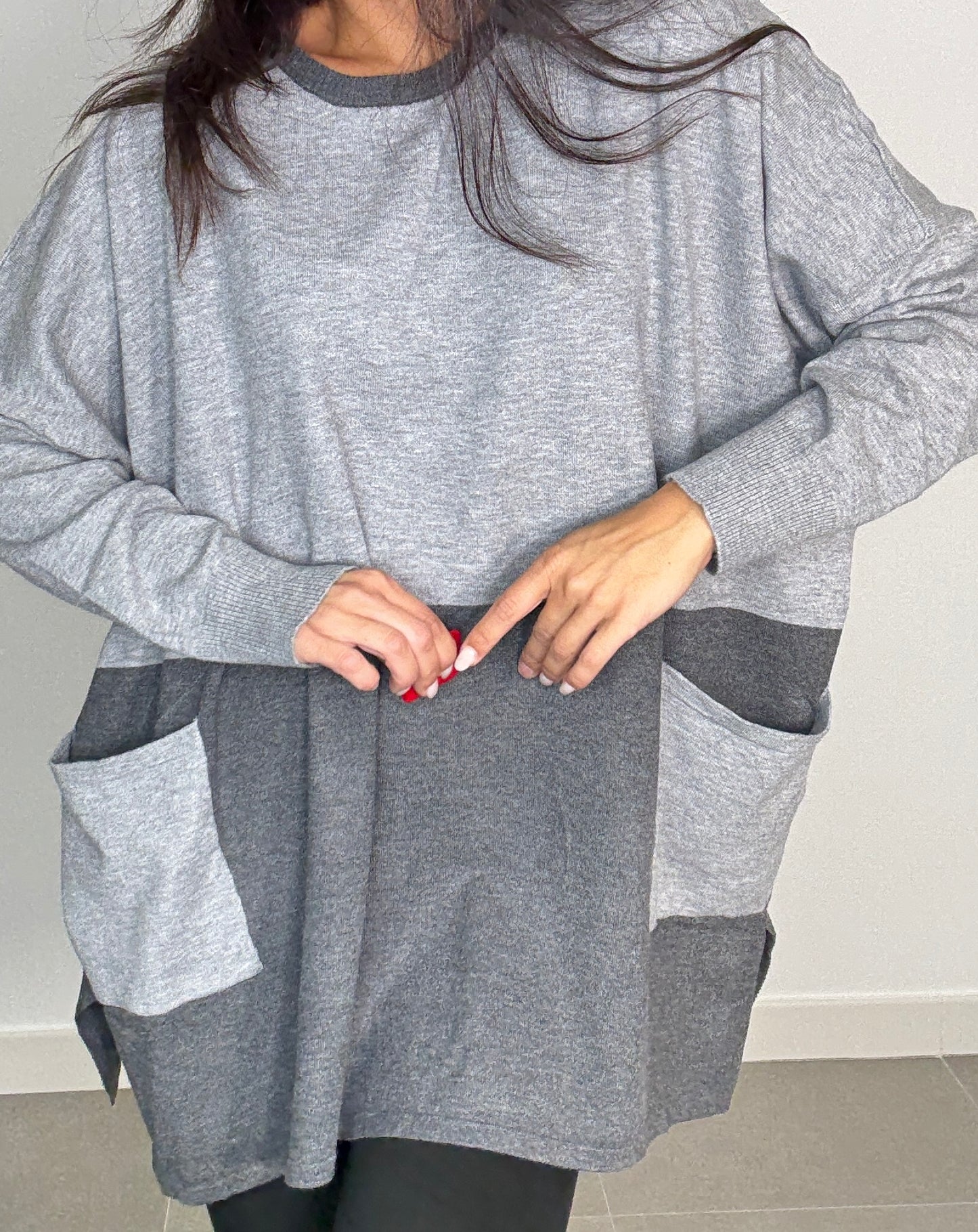 Maxi JERSEY BOLSILLOS BICOLOR