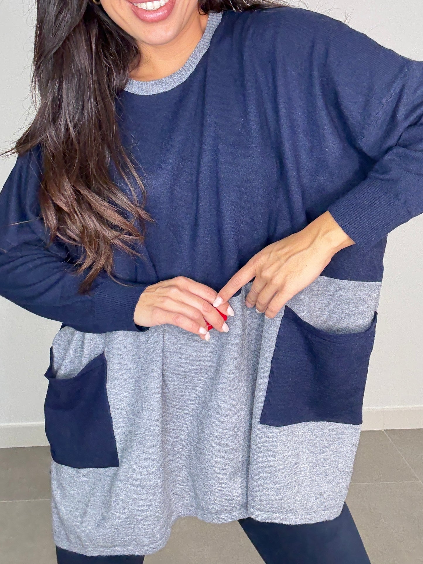 Maxi JERSEY BOLSILLOS BICOLOR