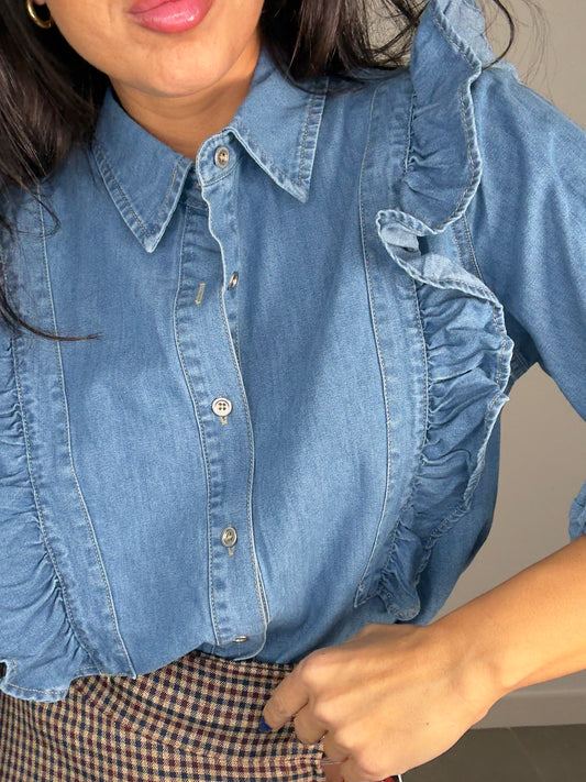 Camisa DENIM VOLANTES