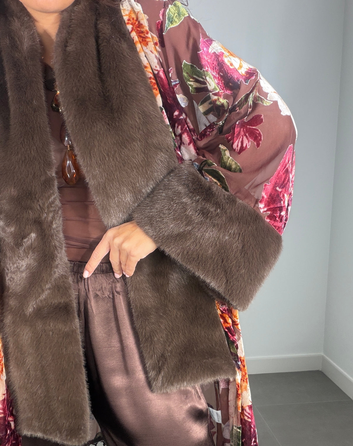 Kimono TERCIOPELO FLECOS