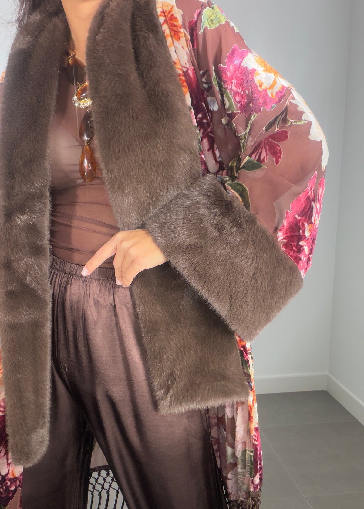 Kimono TERCIOPELO FLECOS