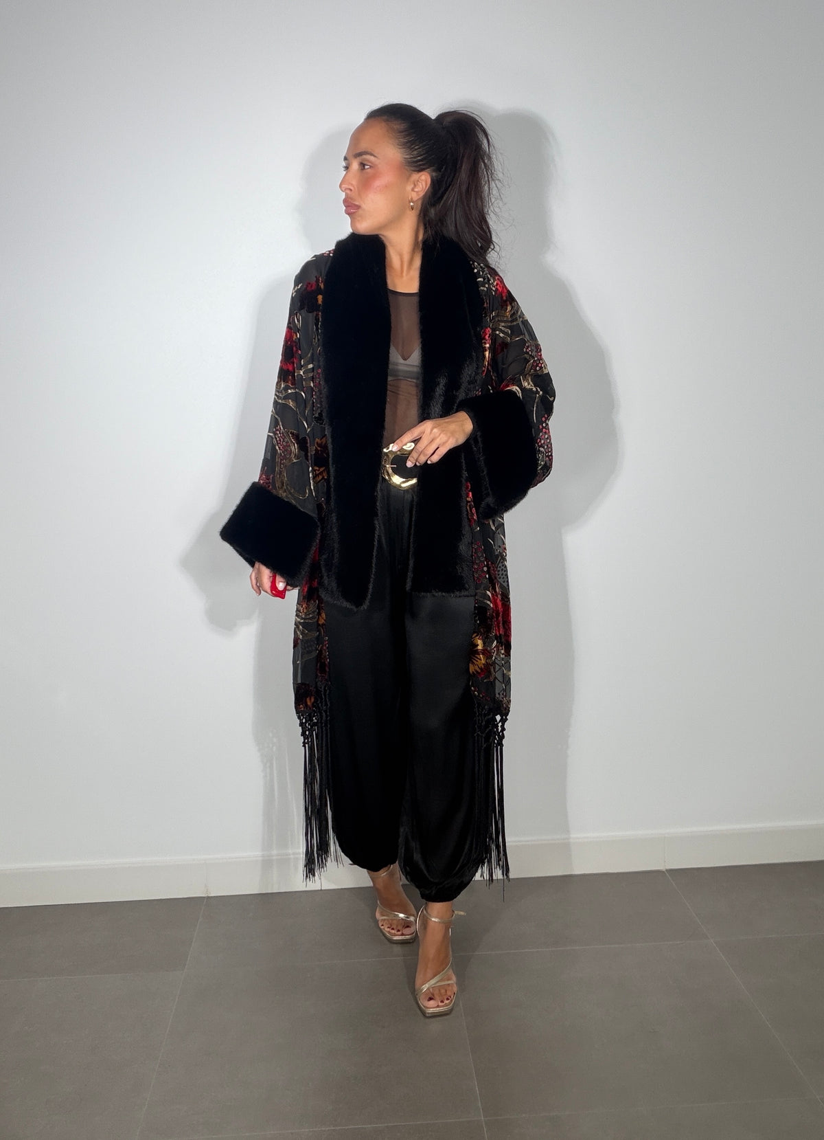 Kimono TERCIOPELO FLECOS