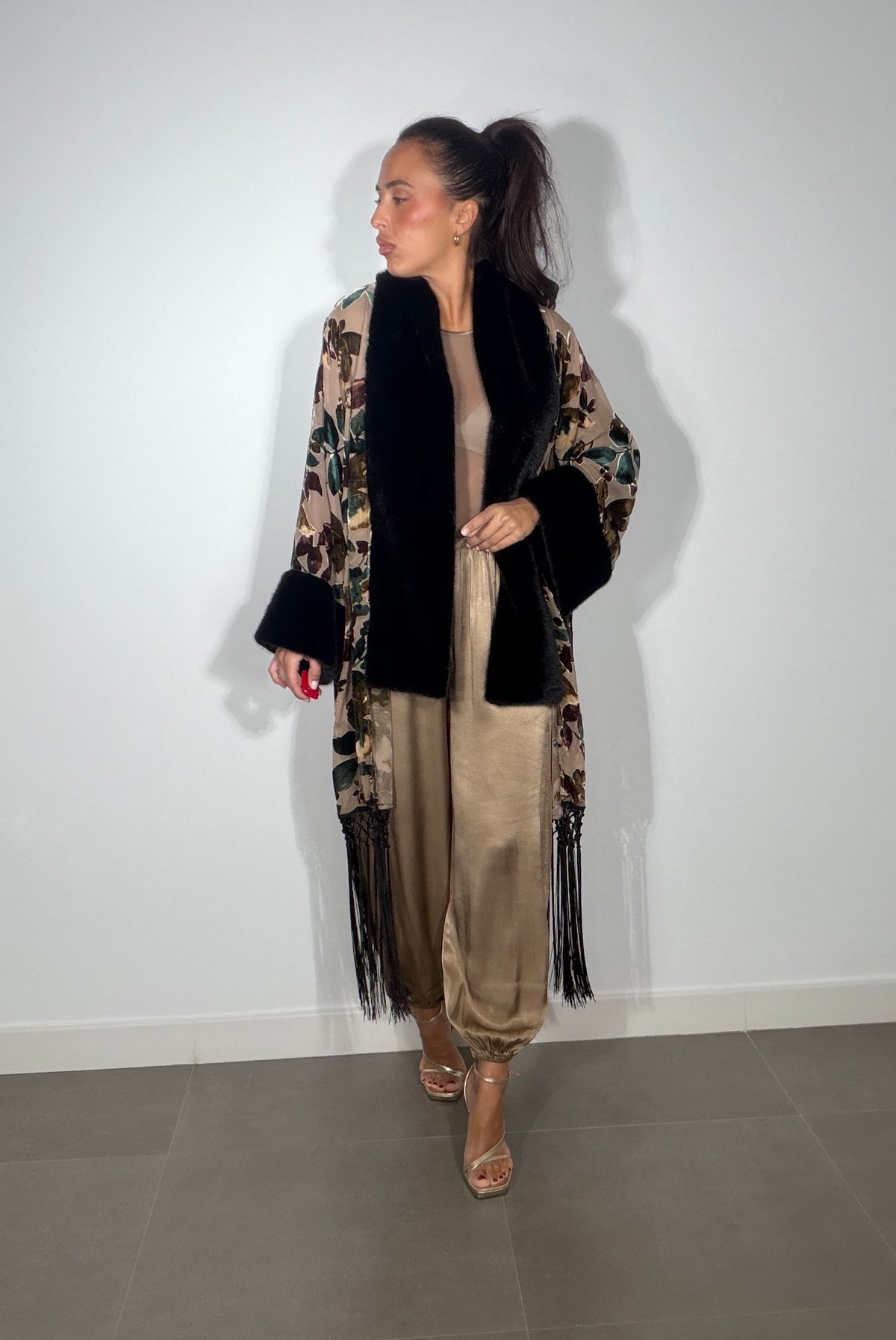 Kimono TERCIOPELO FLECOS
