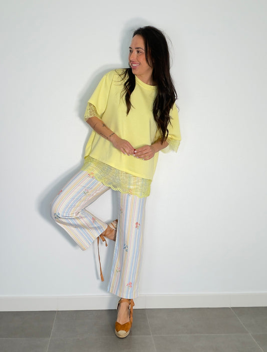 Pantalón RAYAS BORDADO