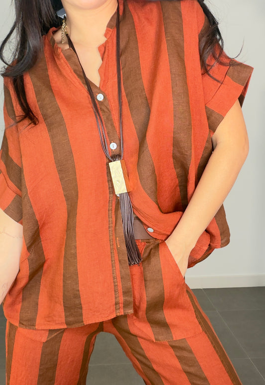 Camisa RAYAS LINO MICAELA