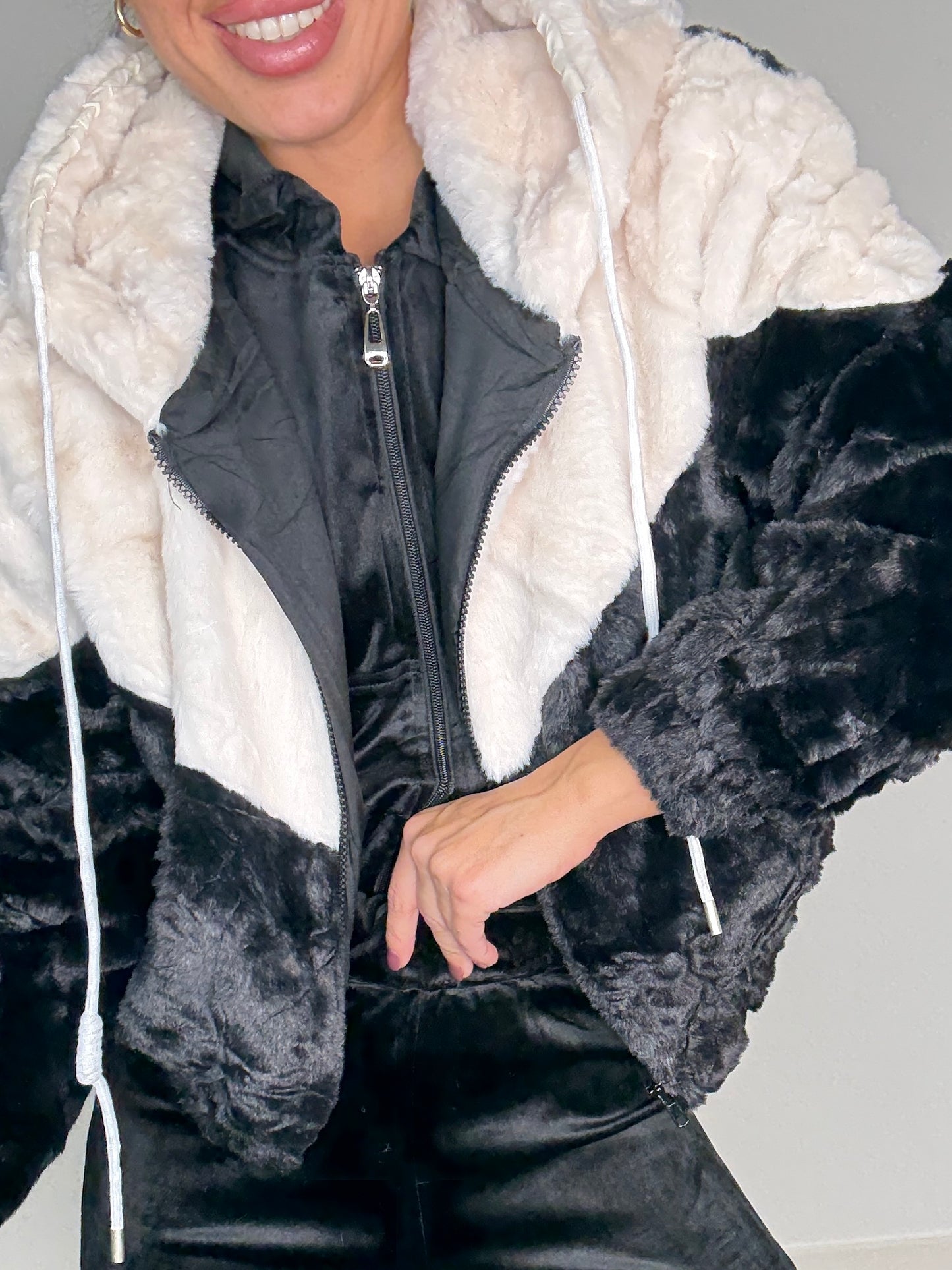 Bomber BICOLOR PELO CAPUCHA