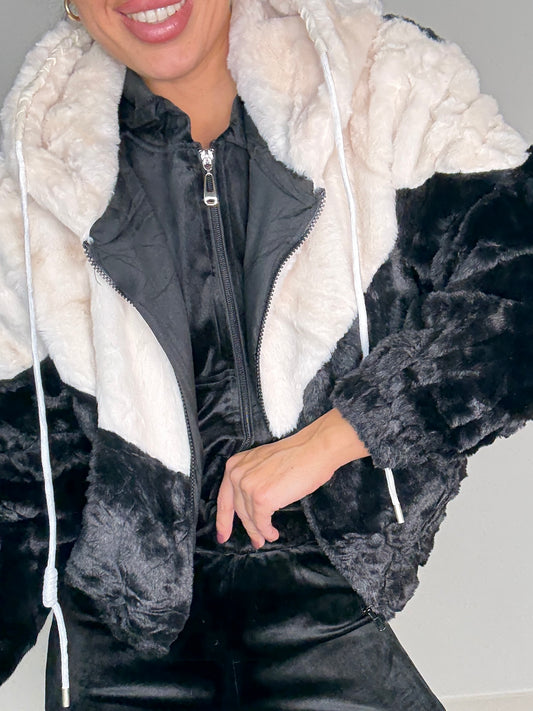 Bomber BICOLOR PELO CAPUCHA