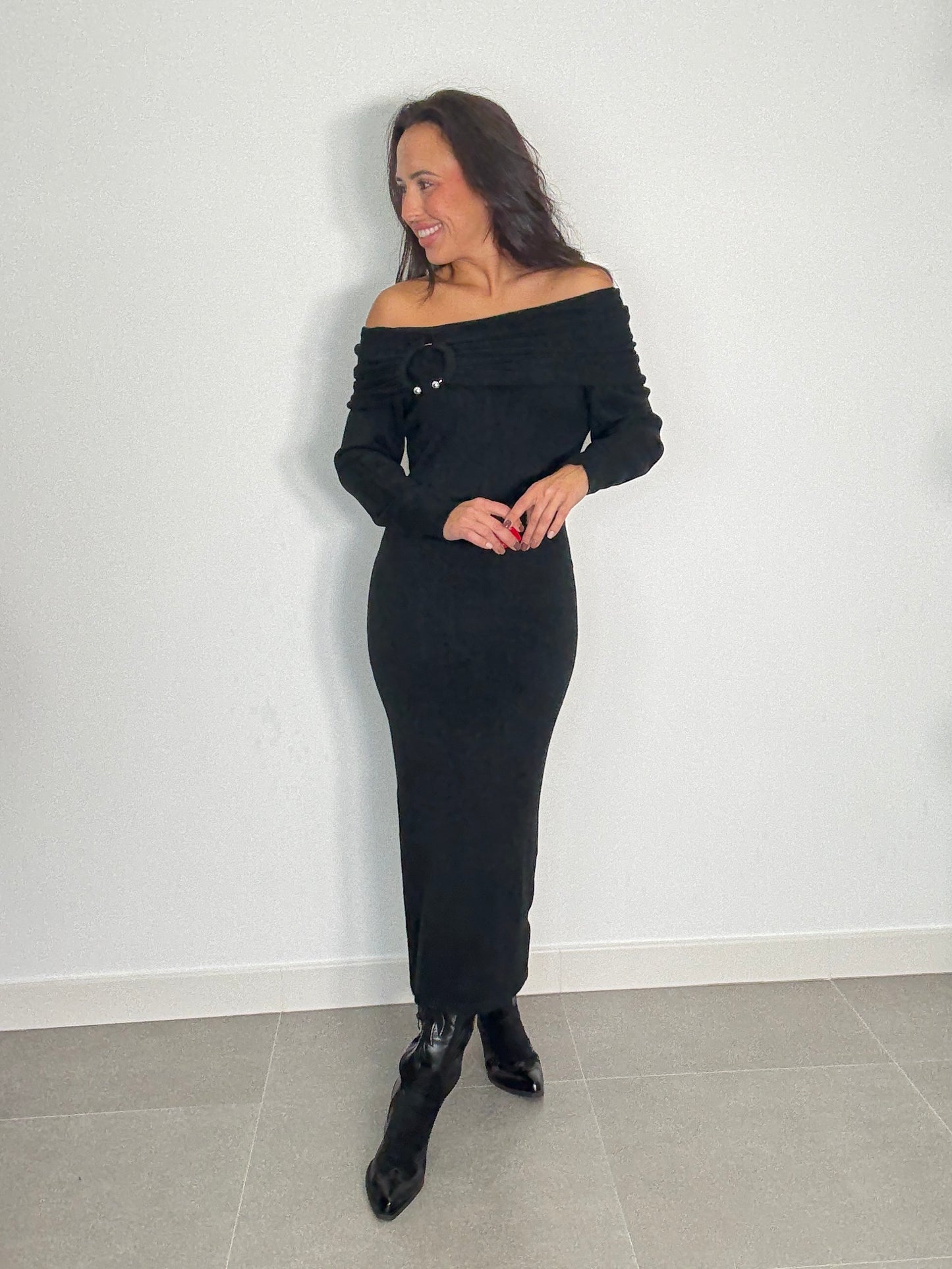 Vestido PUNTO CUELLO BARCO