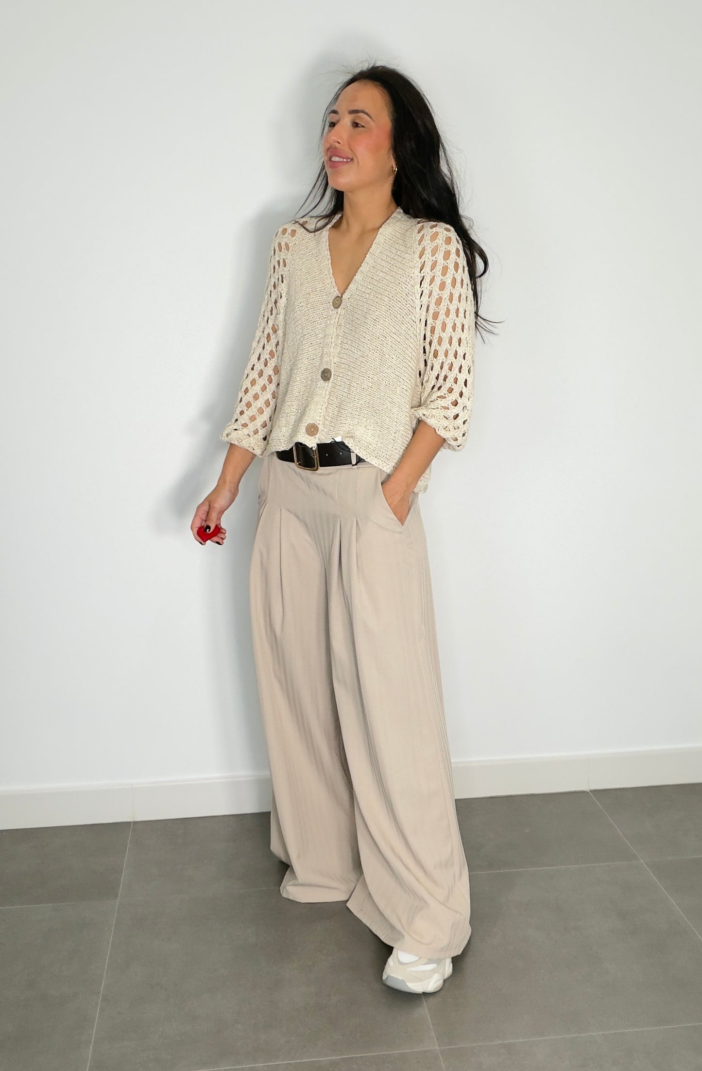 Pantalón FLUIDO CINTURÓN RAYA