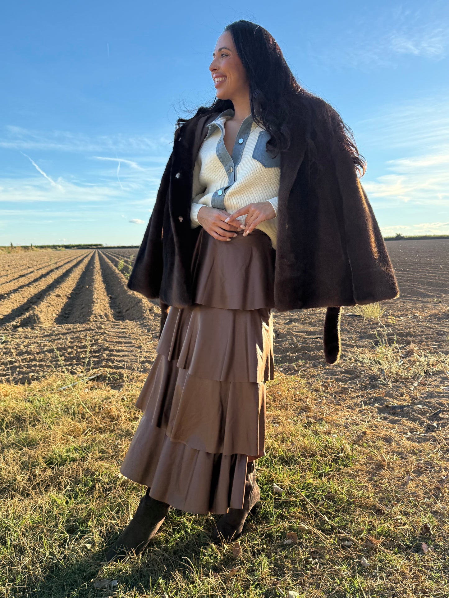 Falda VOLANTES POLIPIEL