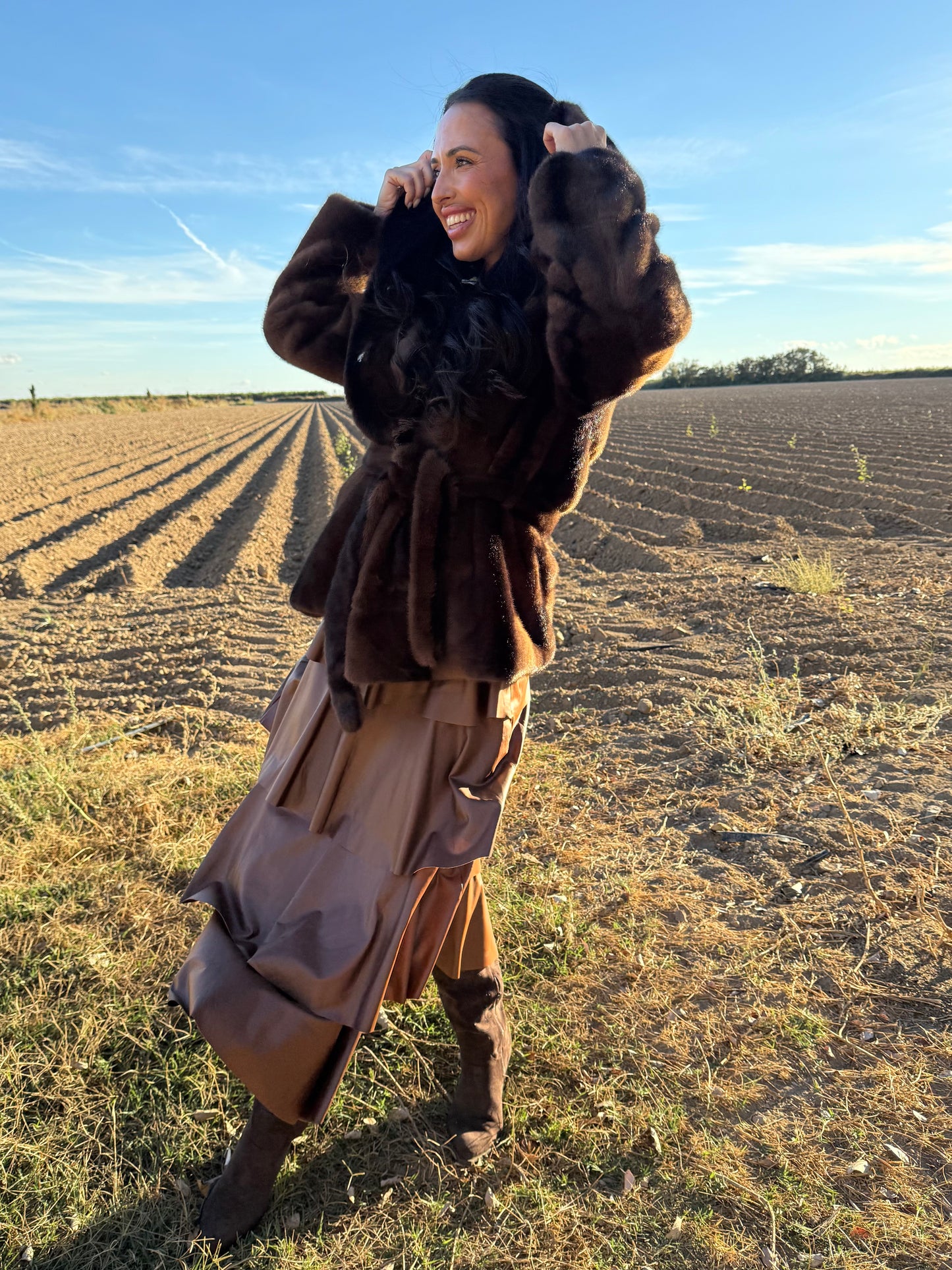 Falda VOLANTES POLIPIEL