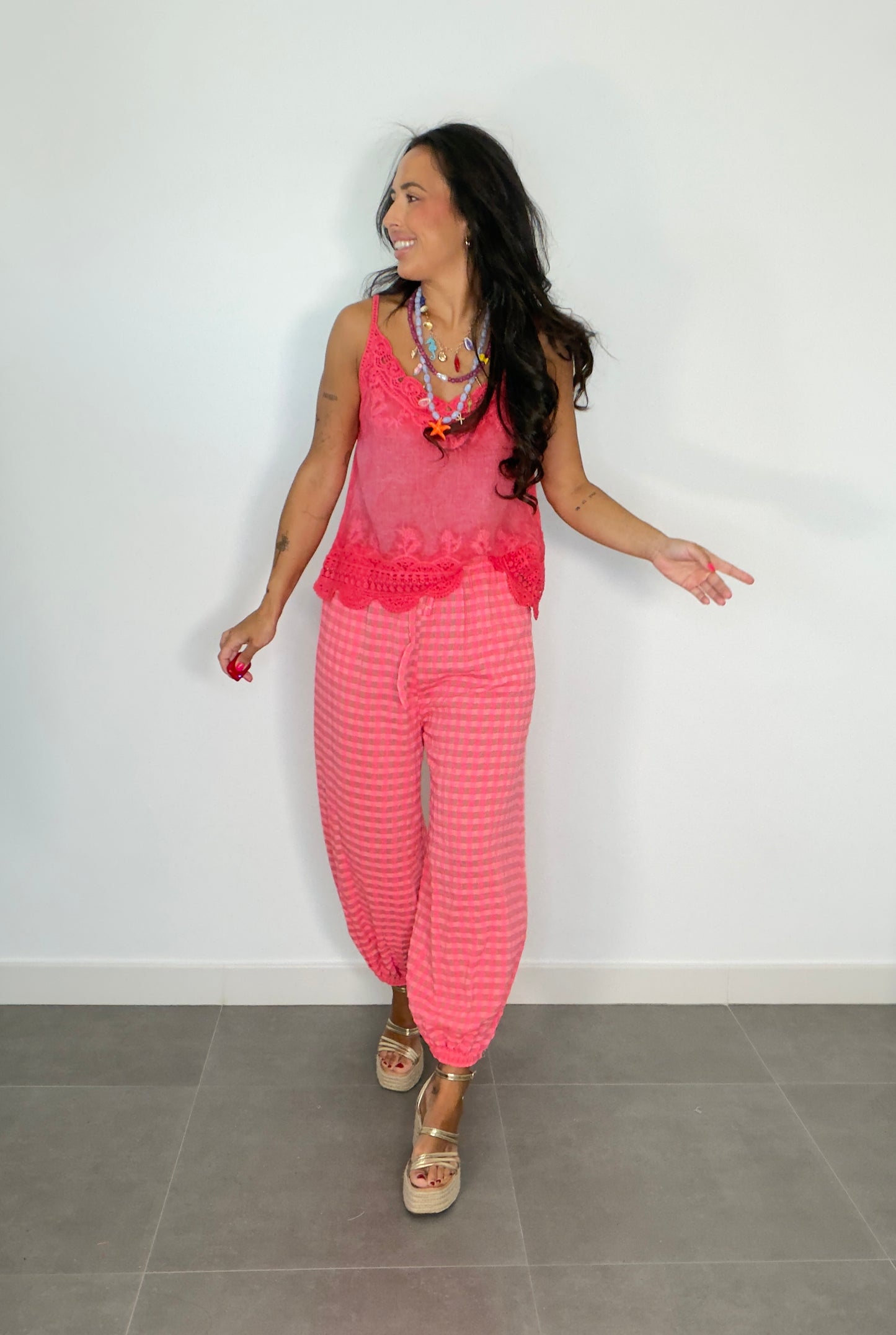 Pantalón VICHY BOMBACHO FLÚOR