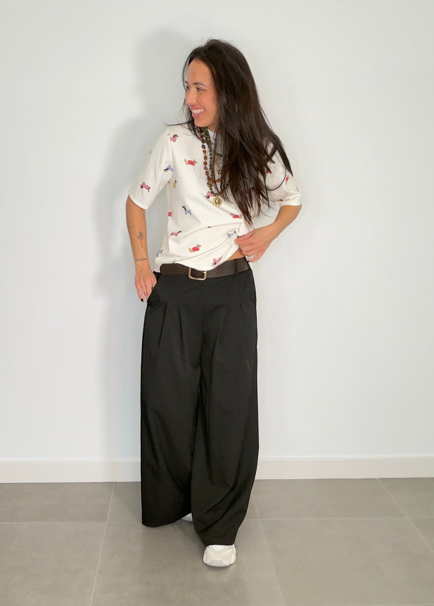 Pantalón FLUIDO CINTURÓN RAYA