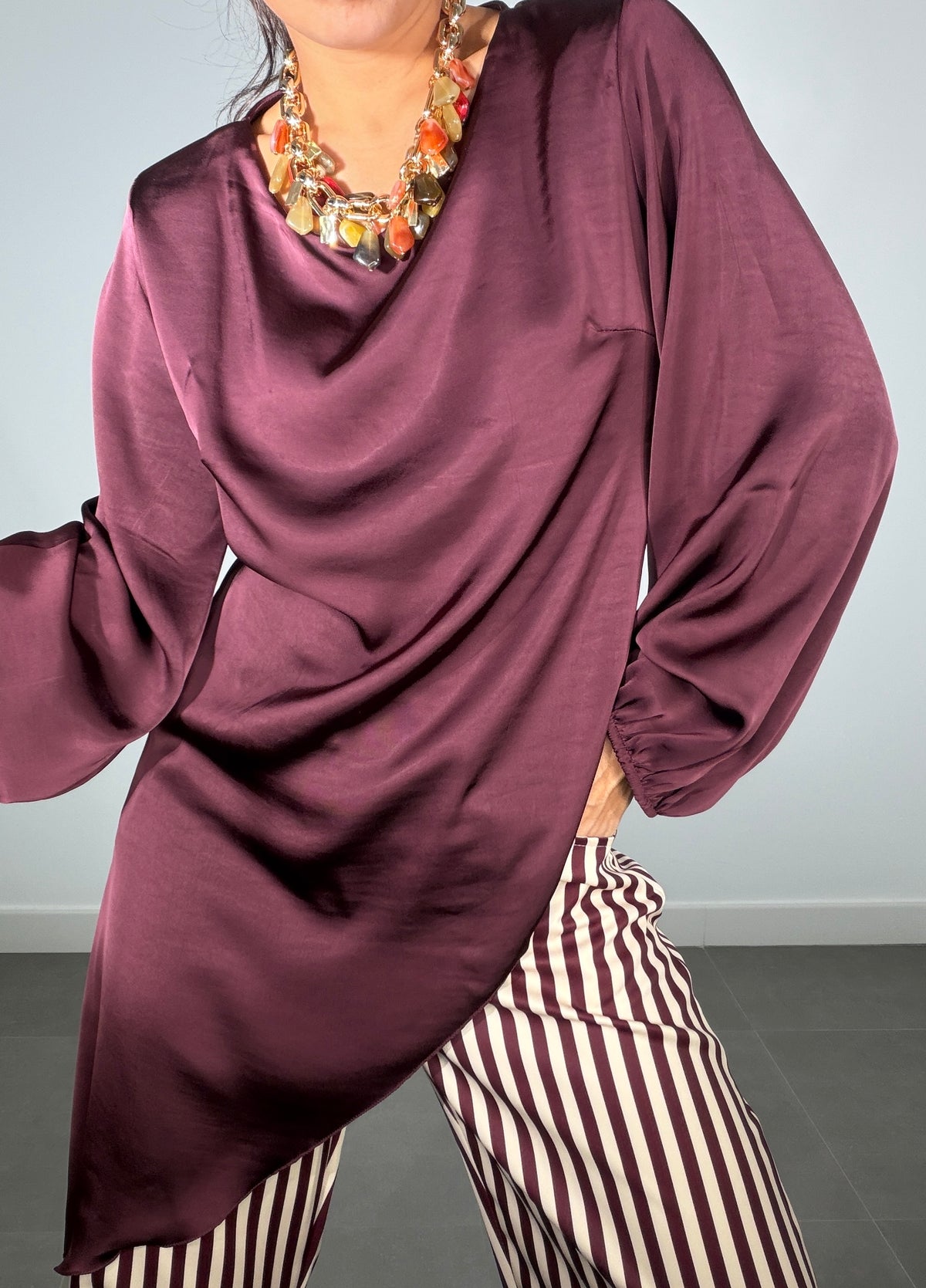 Camisa MANGAS BOMBACHAS ASIMÉTRICA