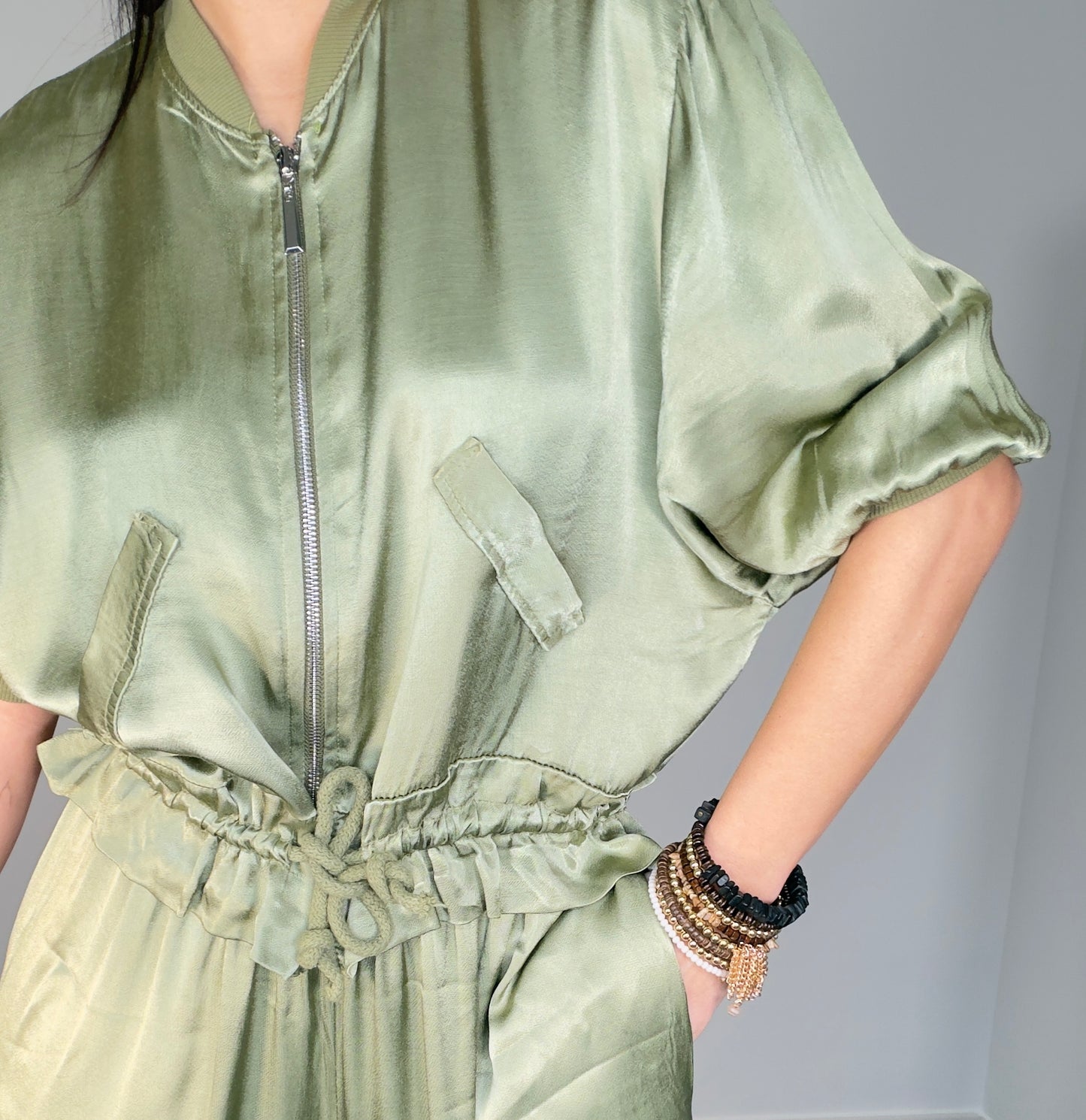 Bomber CREMALLERA SATINADA