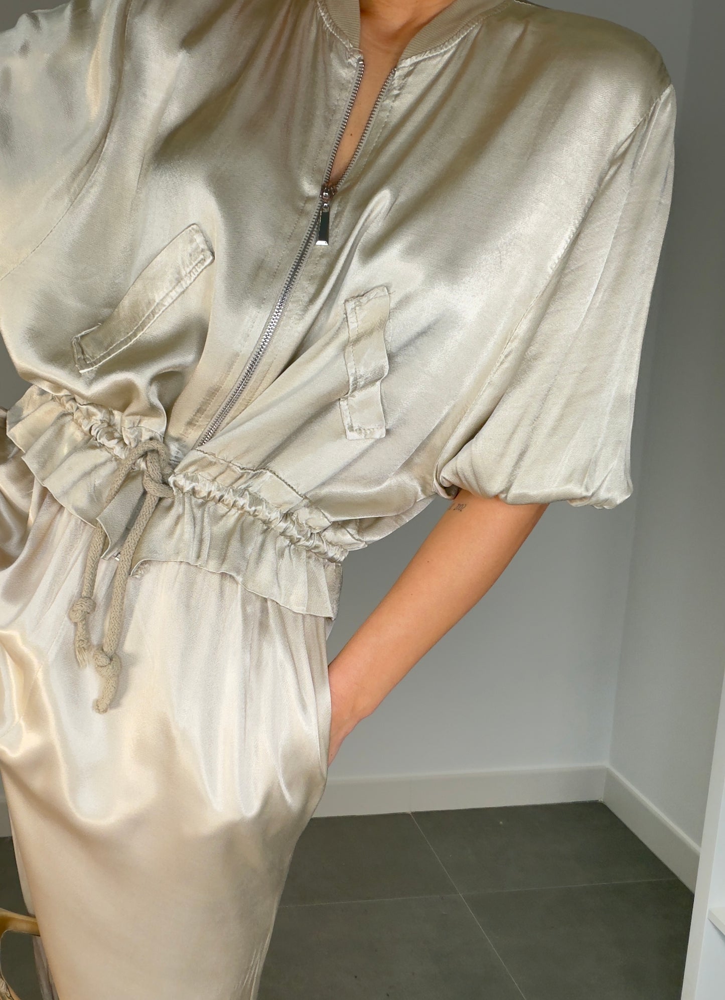 Bomber CREMALLERA SATINADA