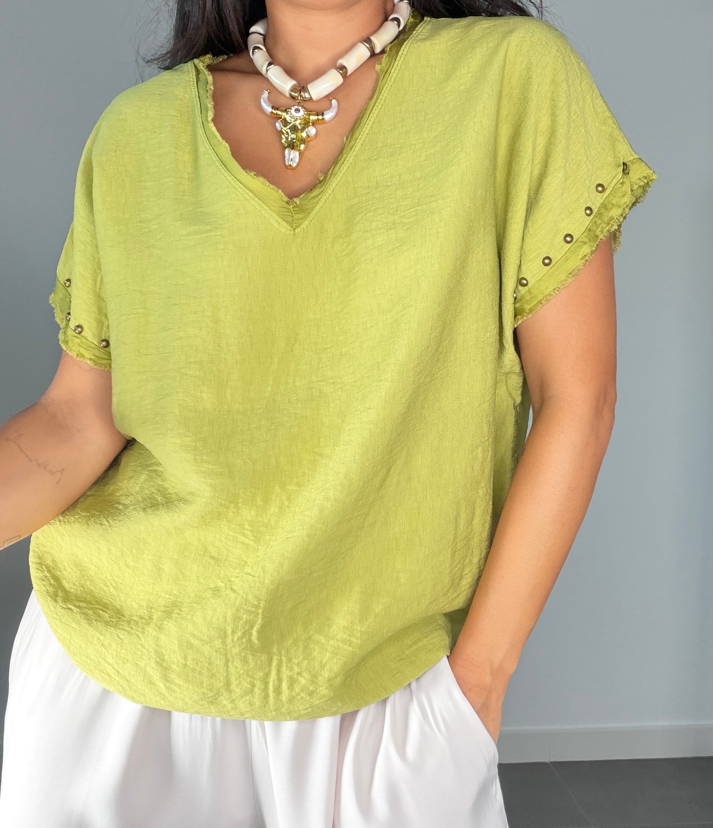 Camiseta EFECTO LINO TACHAS