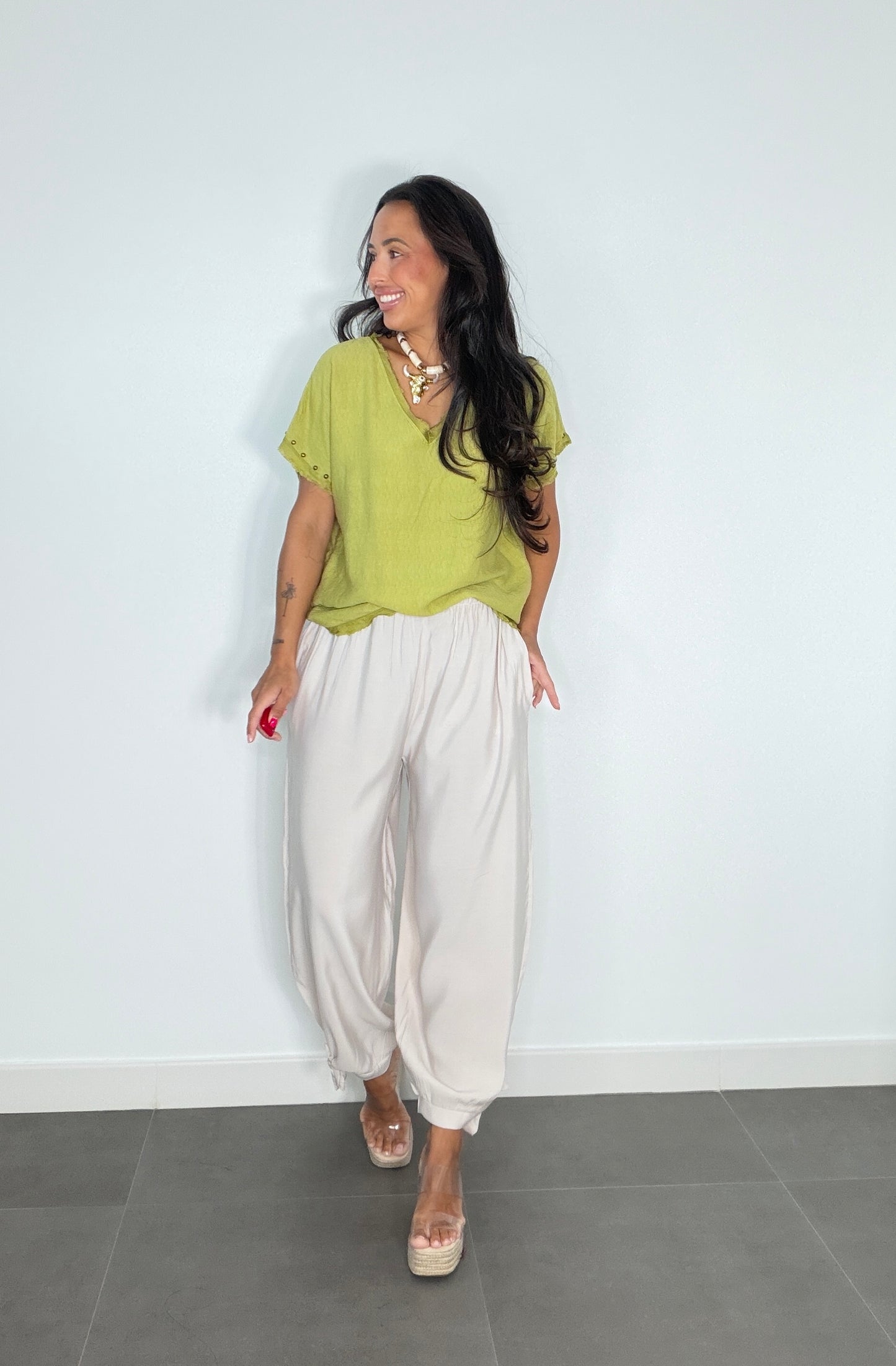 Pantalón BOMBACHO PIEL MELOCOTÓN LAZADA