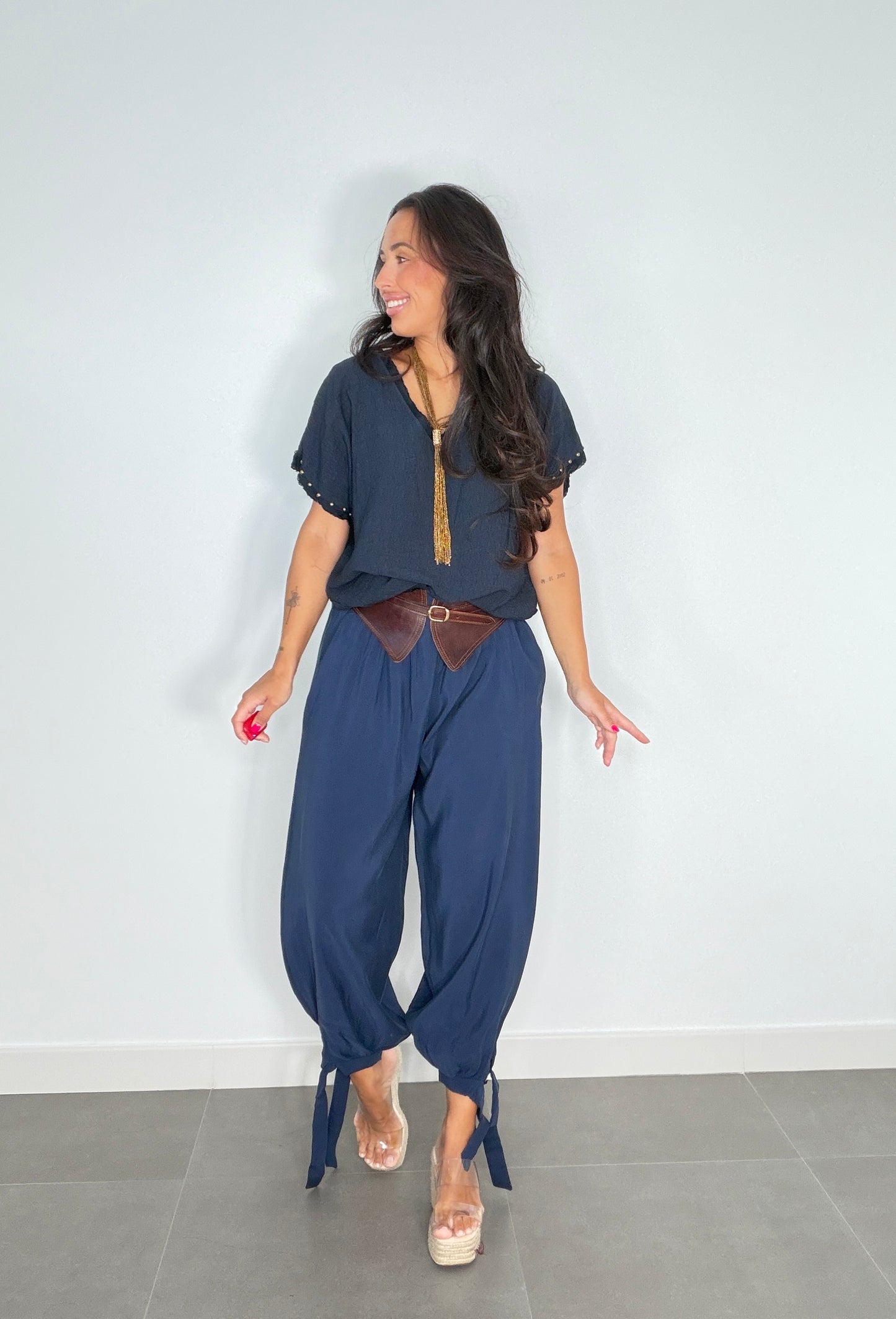 Pantalón BOMBACHO PIEL MELOCOTÓN LAZADA